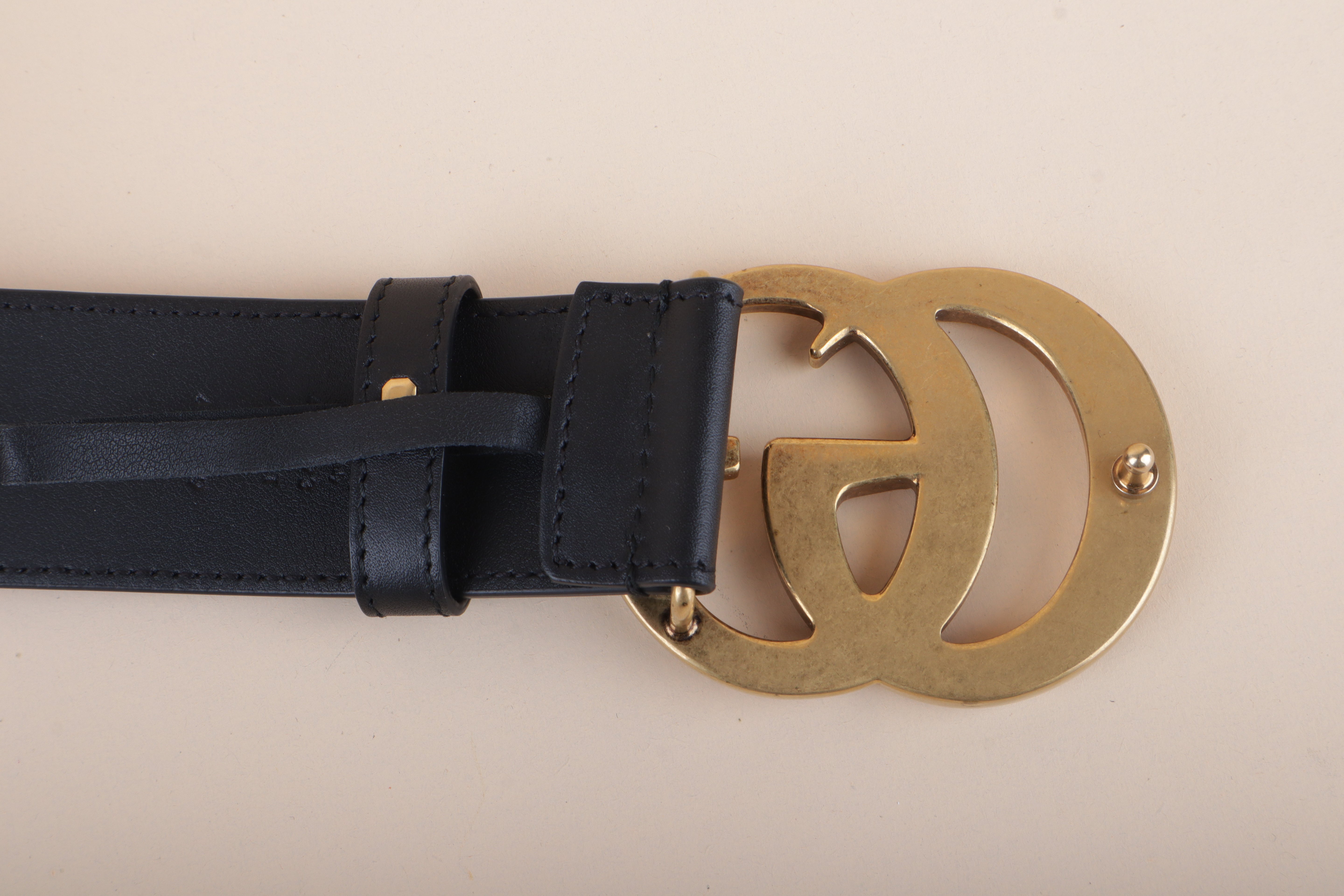 Gucci Black GG Marmont Wide Belt