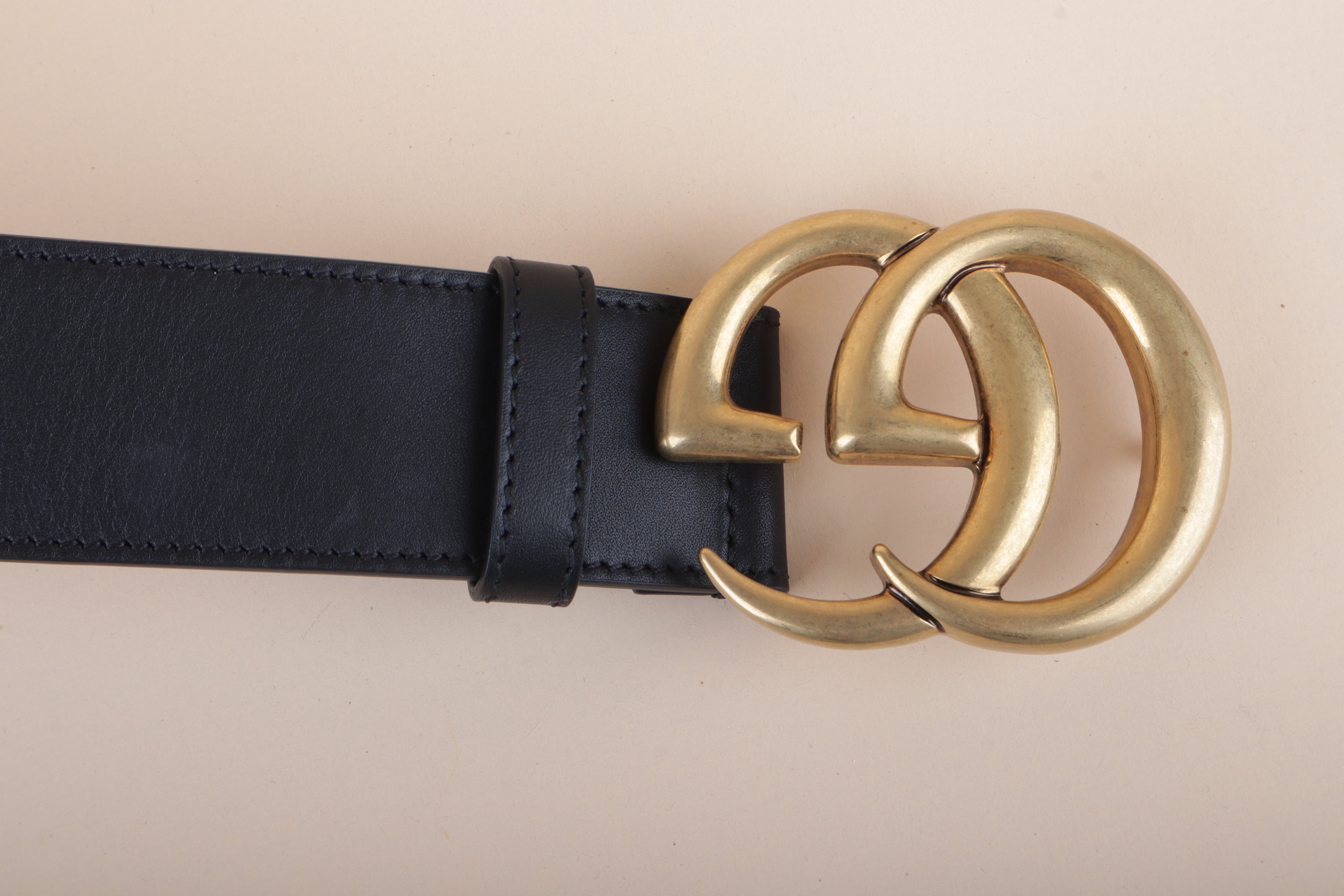 Gucci Black GG Marmont Wide Belt
