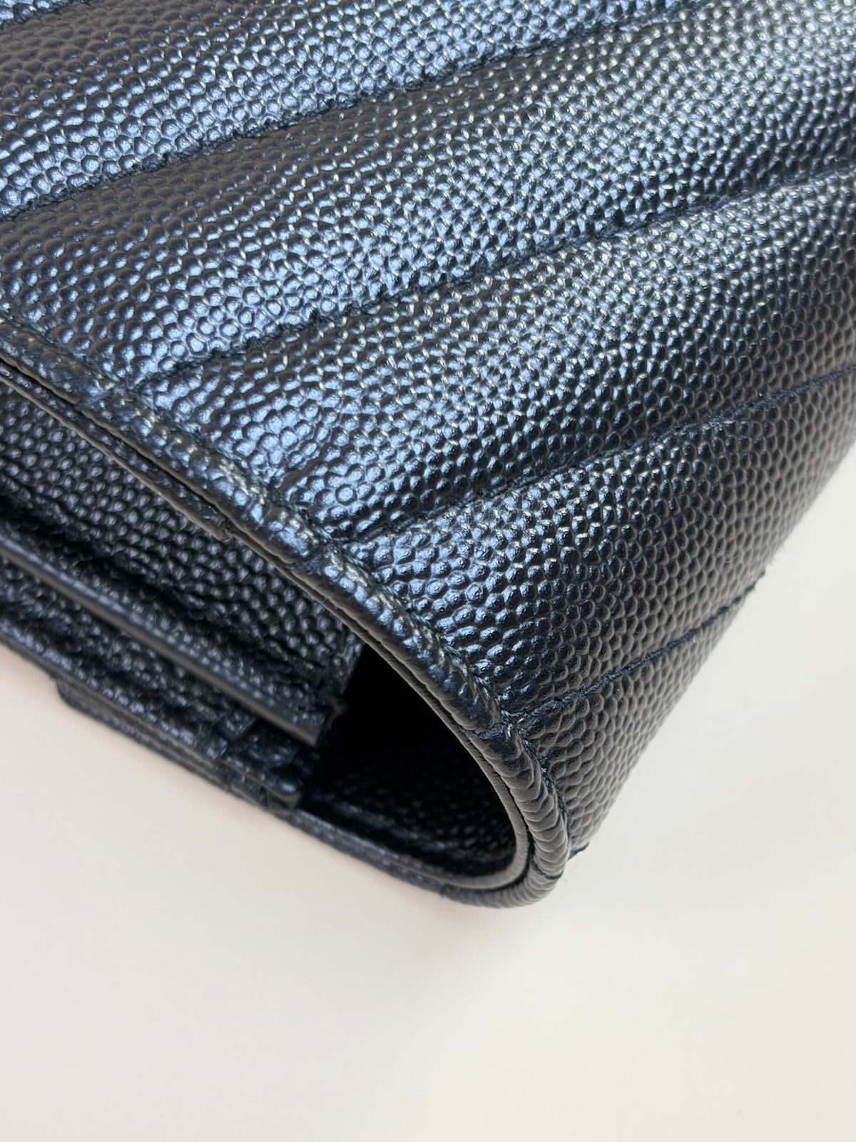 YSL black Cassandre Classic Wallet On Chain