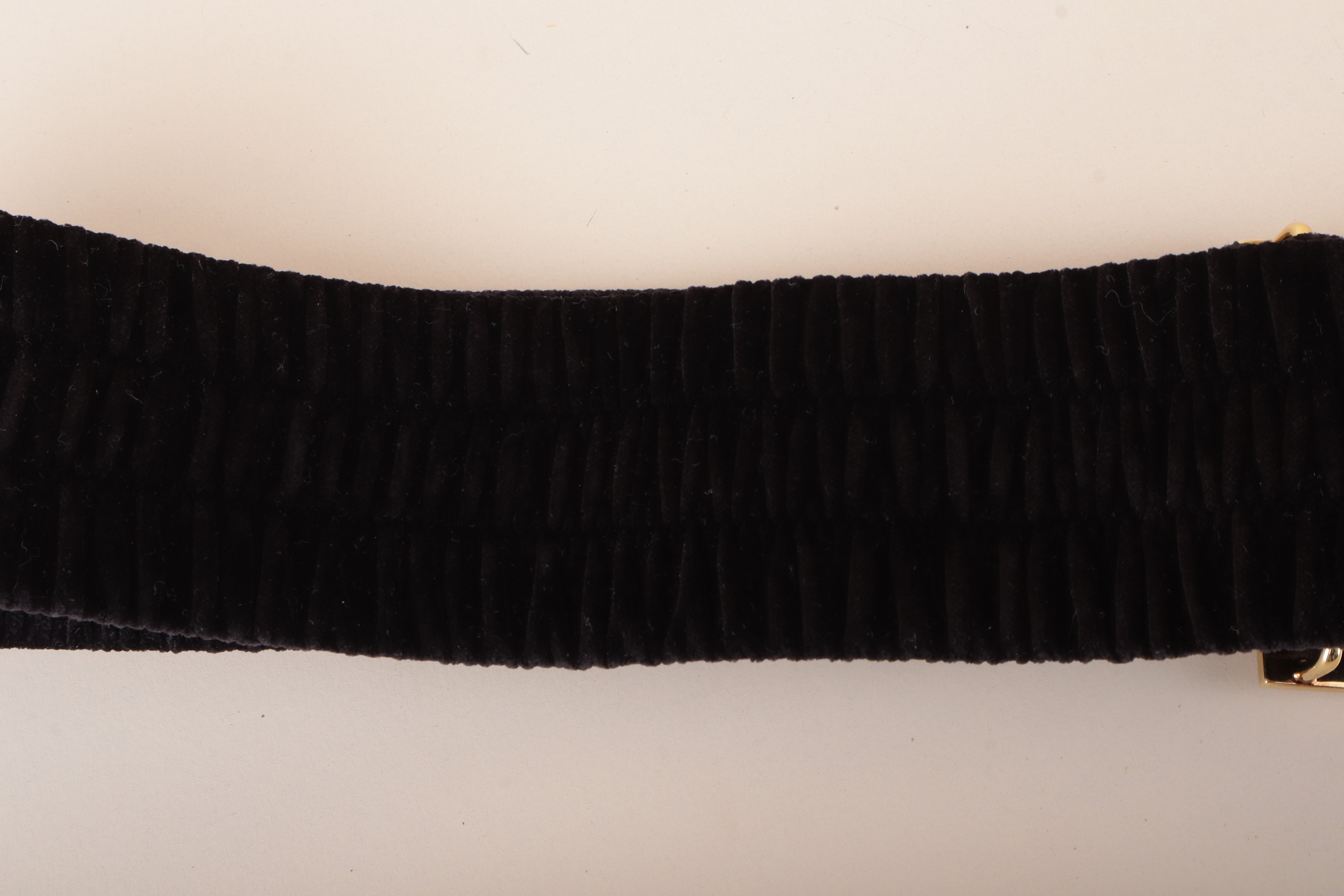 FENDI maxi FF black velvet belt