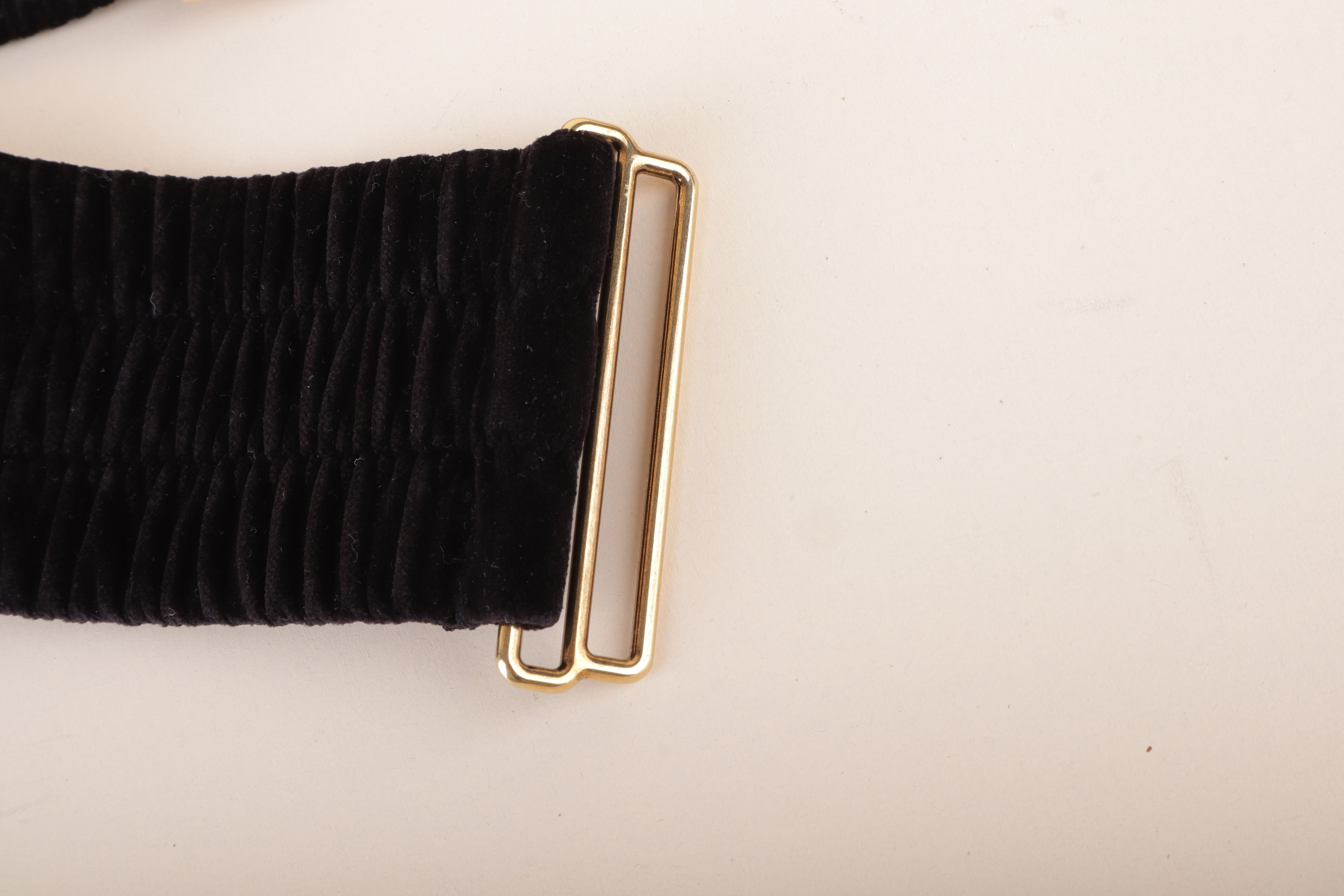 FENDI maxi FF black velvet belt