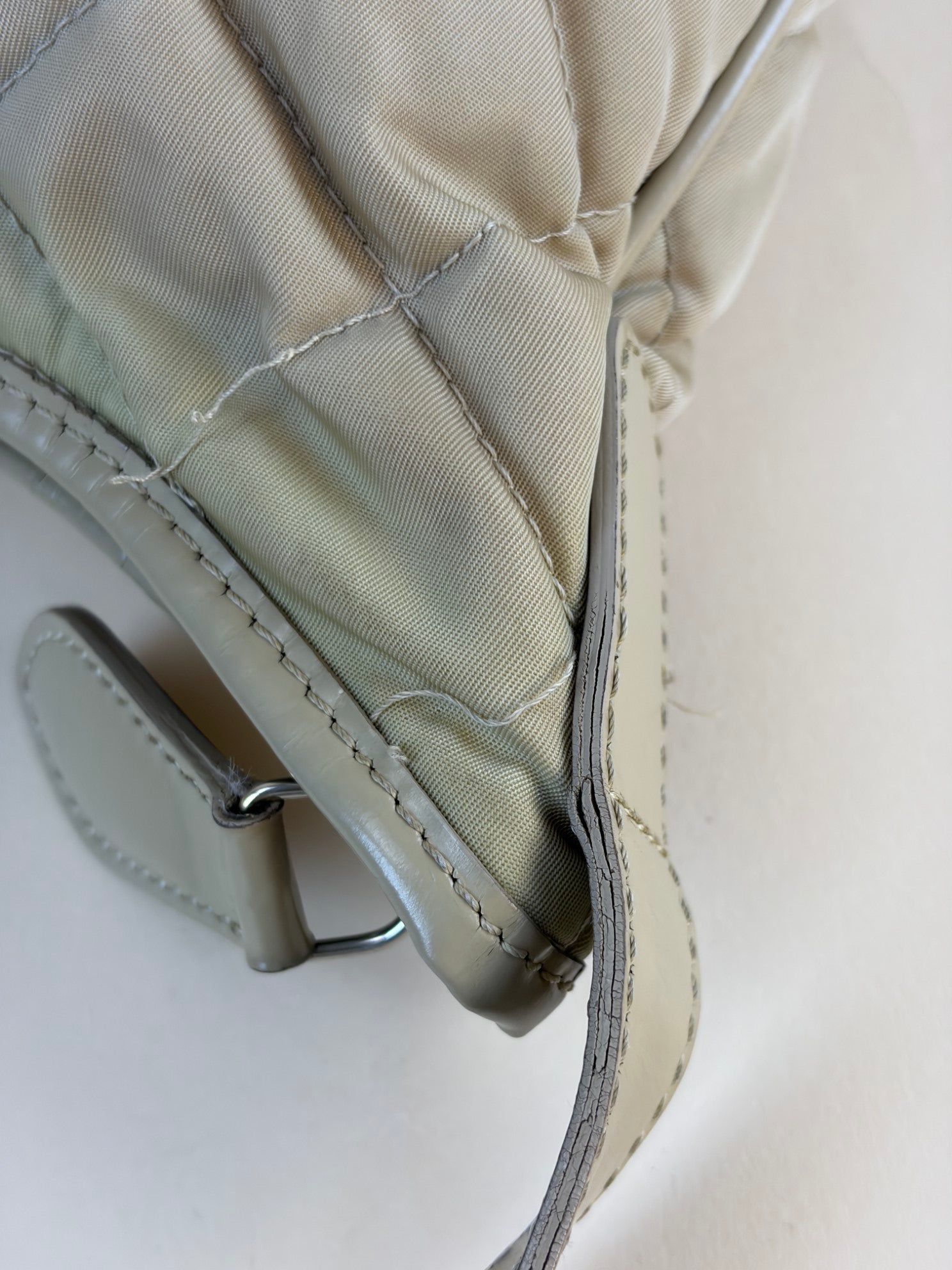 burberry quilted nylon beige canvas and leather