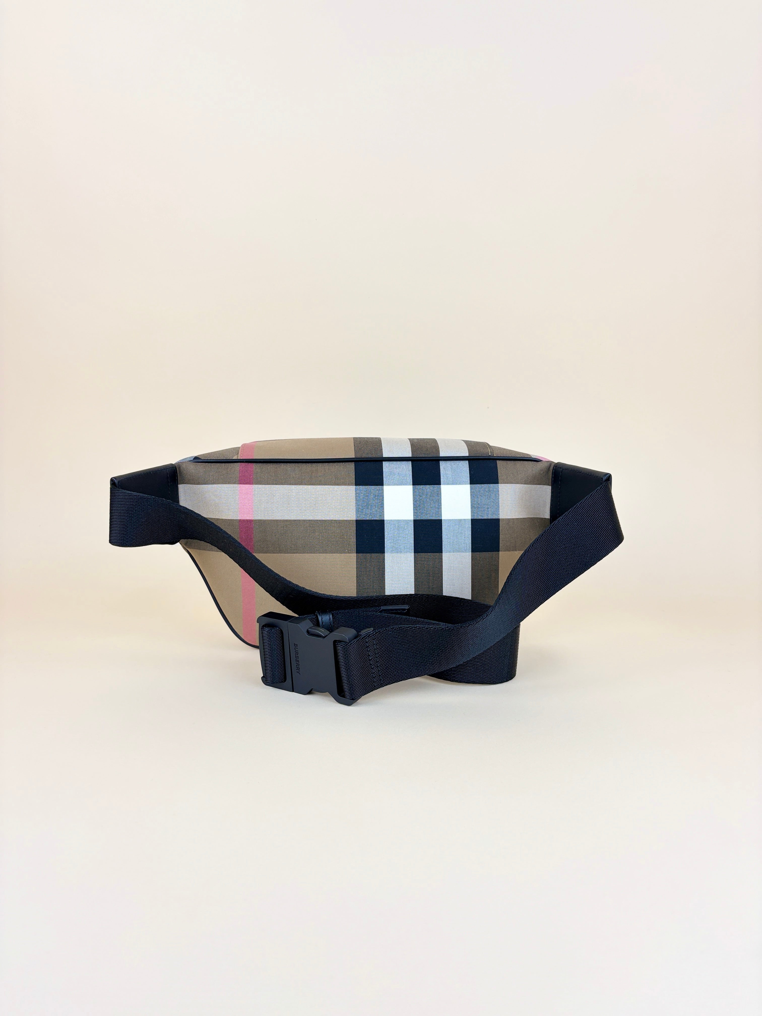 Burberry Taupe Brown IP Check Sonny Bum Bag