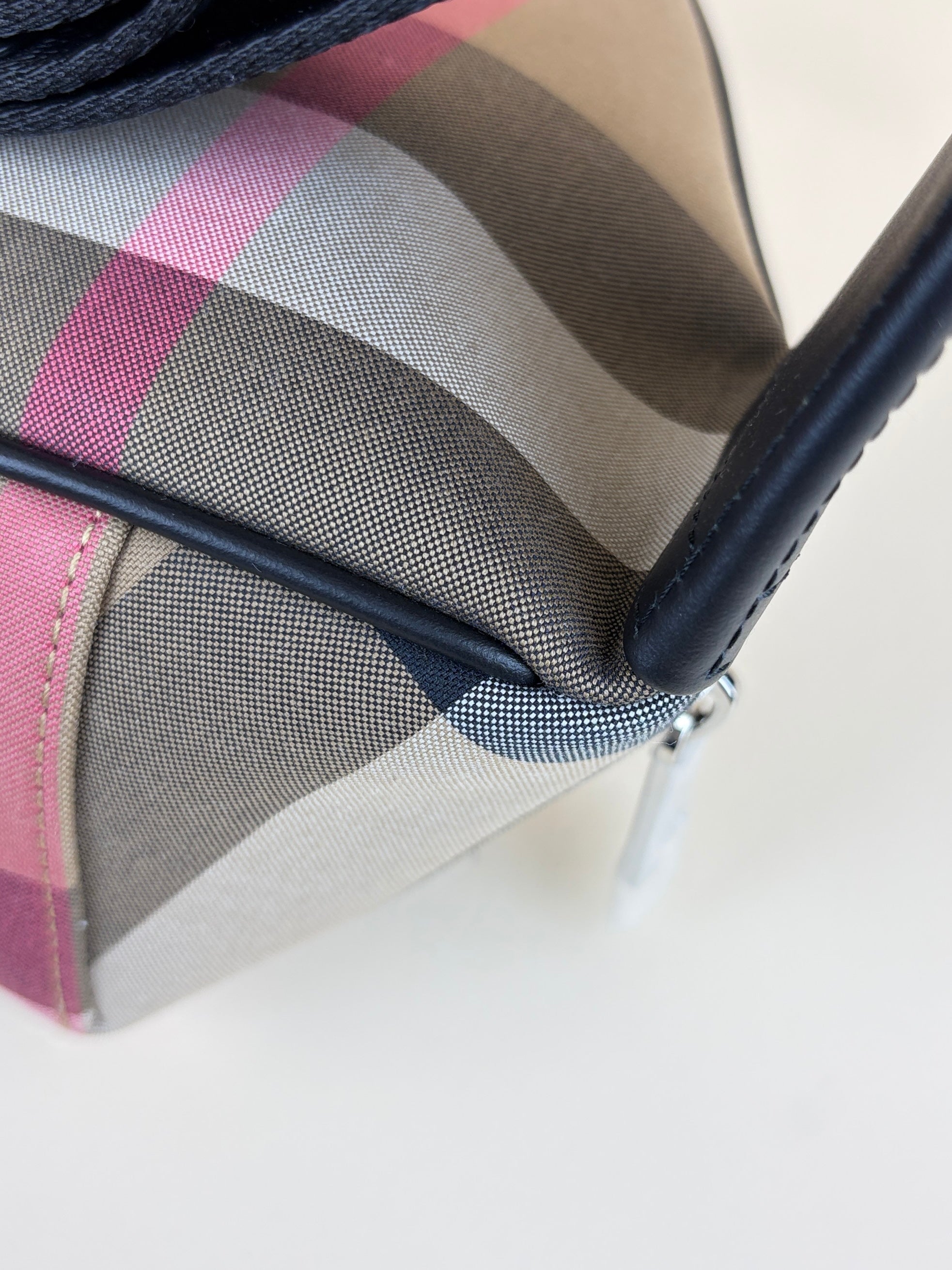 Burberry Taupe Brown IP Check Sonny Bum Bag