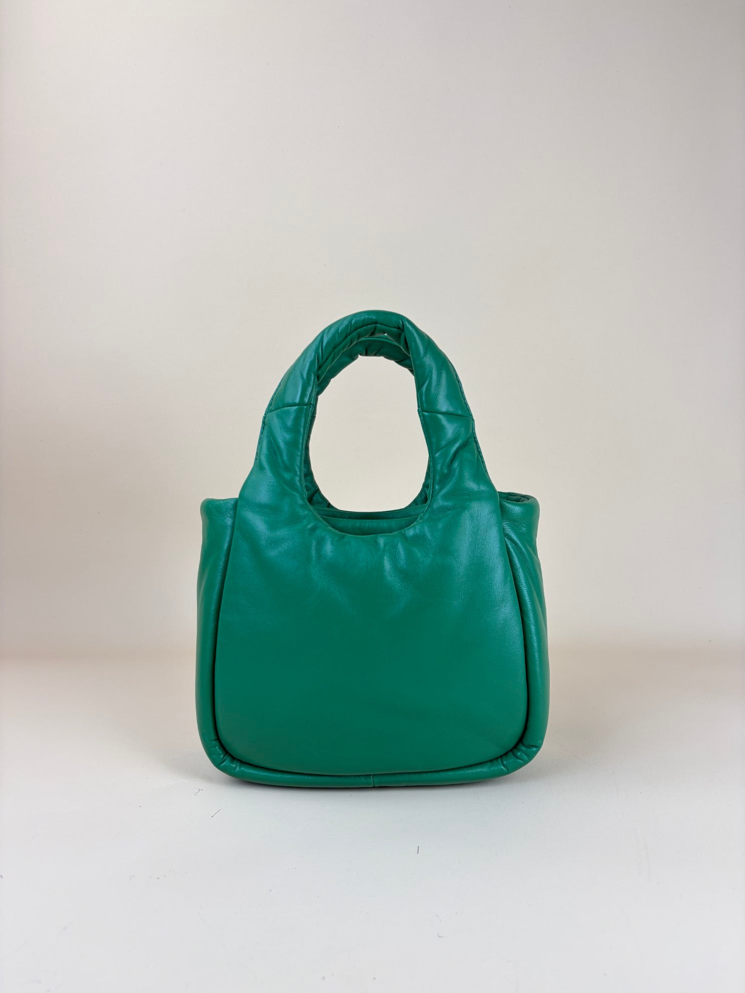 PRADA green Nappa soft small, padded tote bag