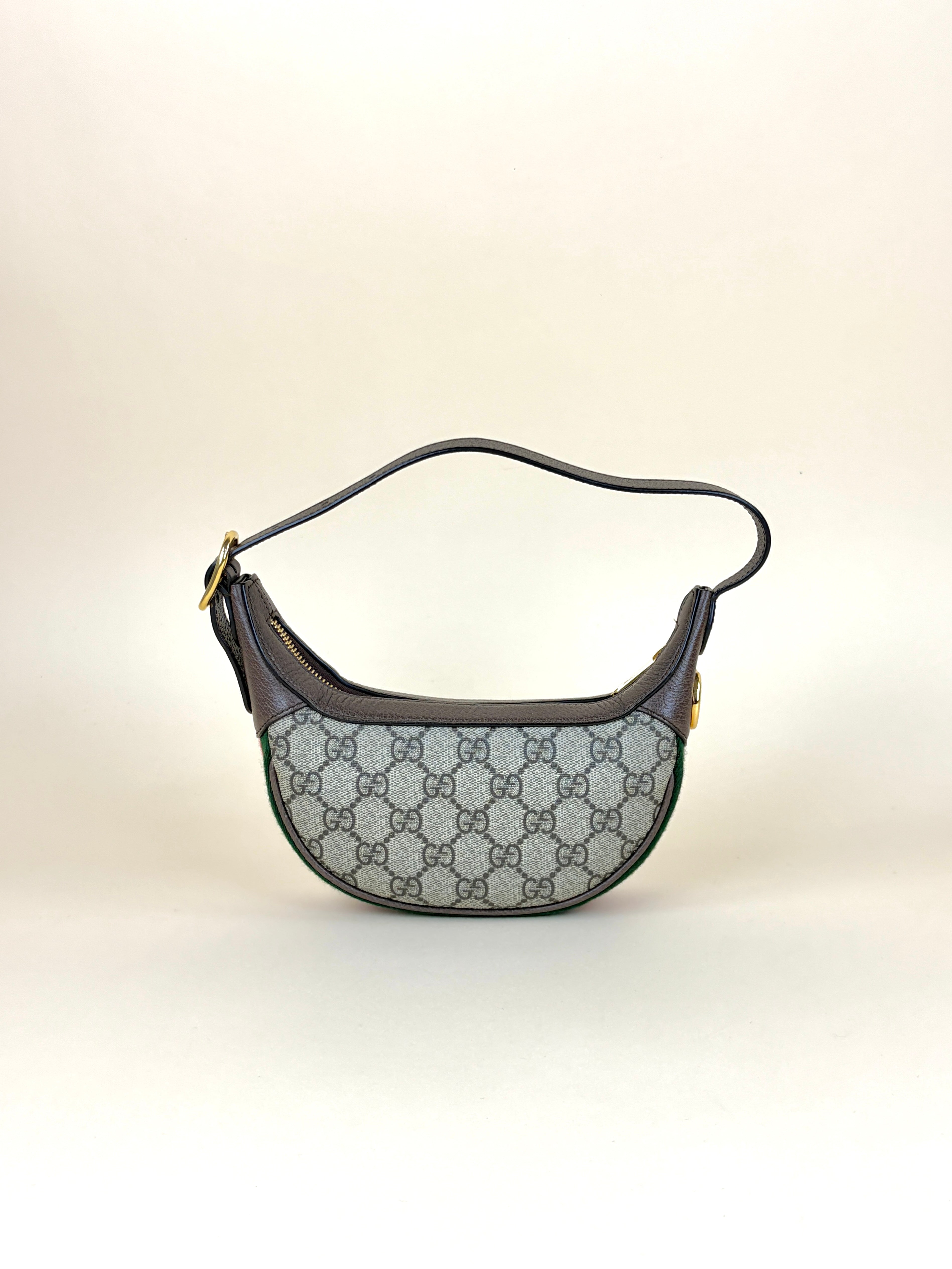 Gucci Tricolor GG Supreme Monogram Mini Ophidia Half Moon Hobo Bag