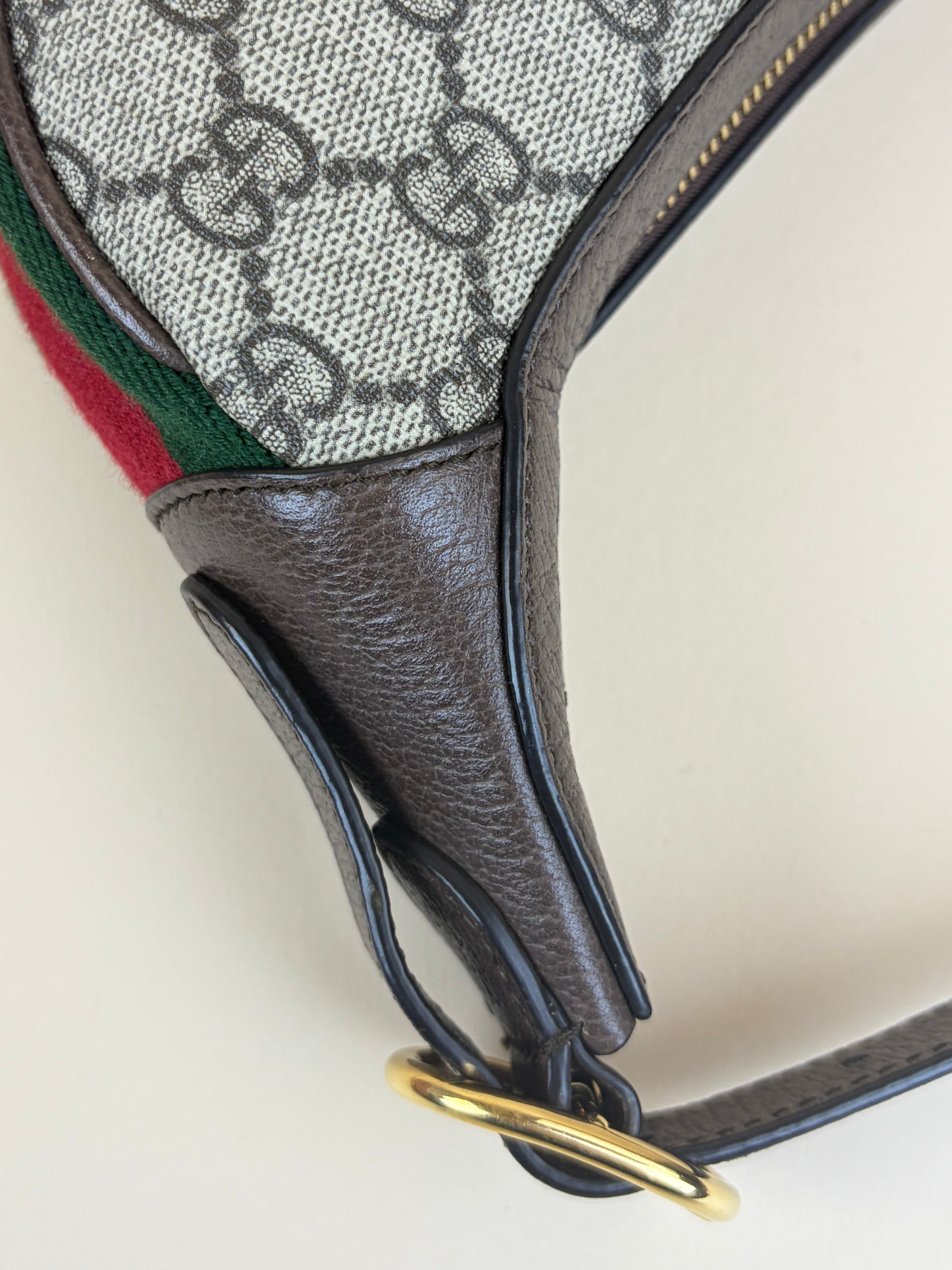Gucci Tricolor GG Supreme Monogram Mini Ophidia Half Moon Hobo Bag
