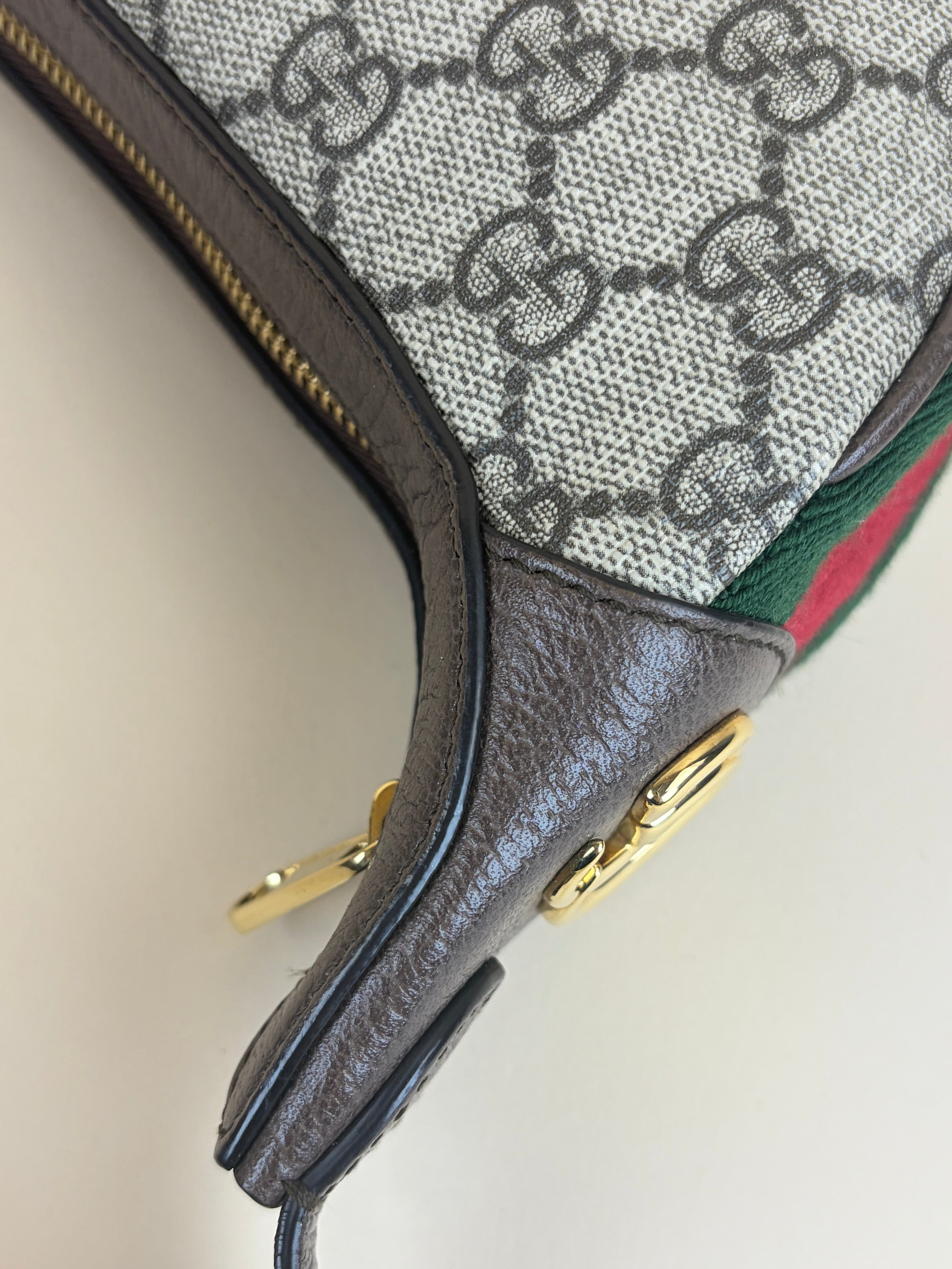 Gucci Tricolor GG Supreme Monogram Mini Ophidia Half Moon Hobo Bag