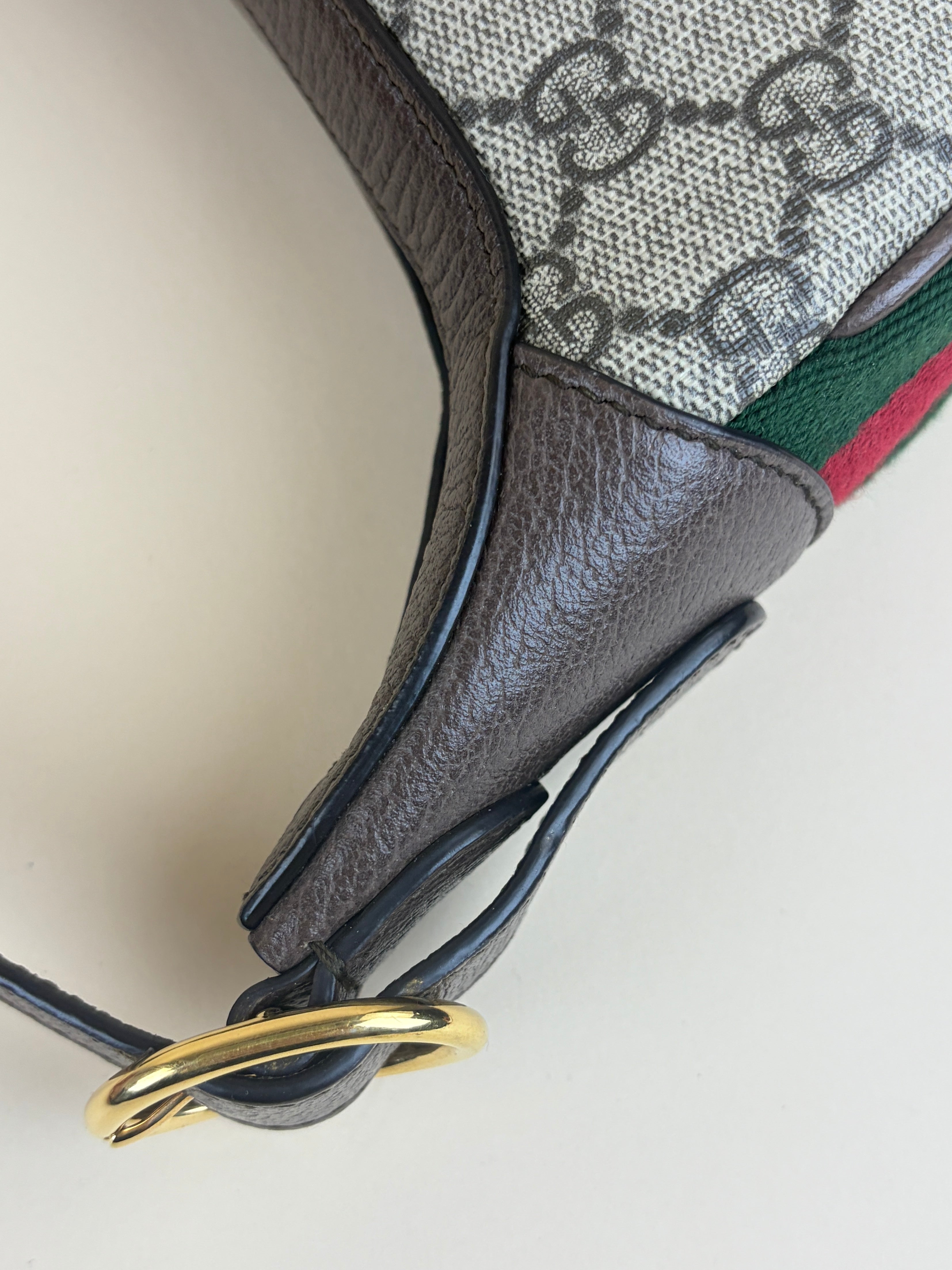 Gucci Tricolor GG Supreme Monogram Mini Ophidia Half Moon Hobo Bag