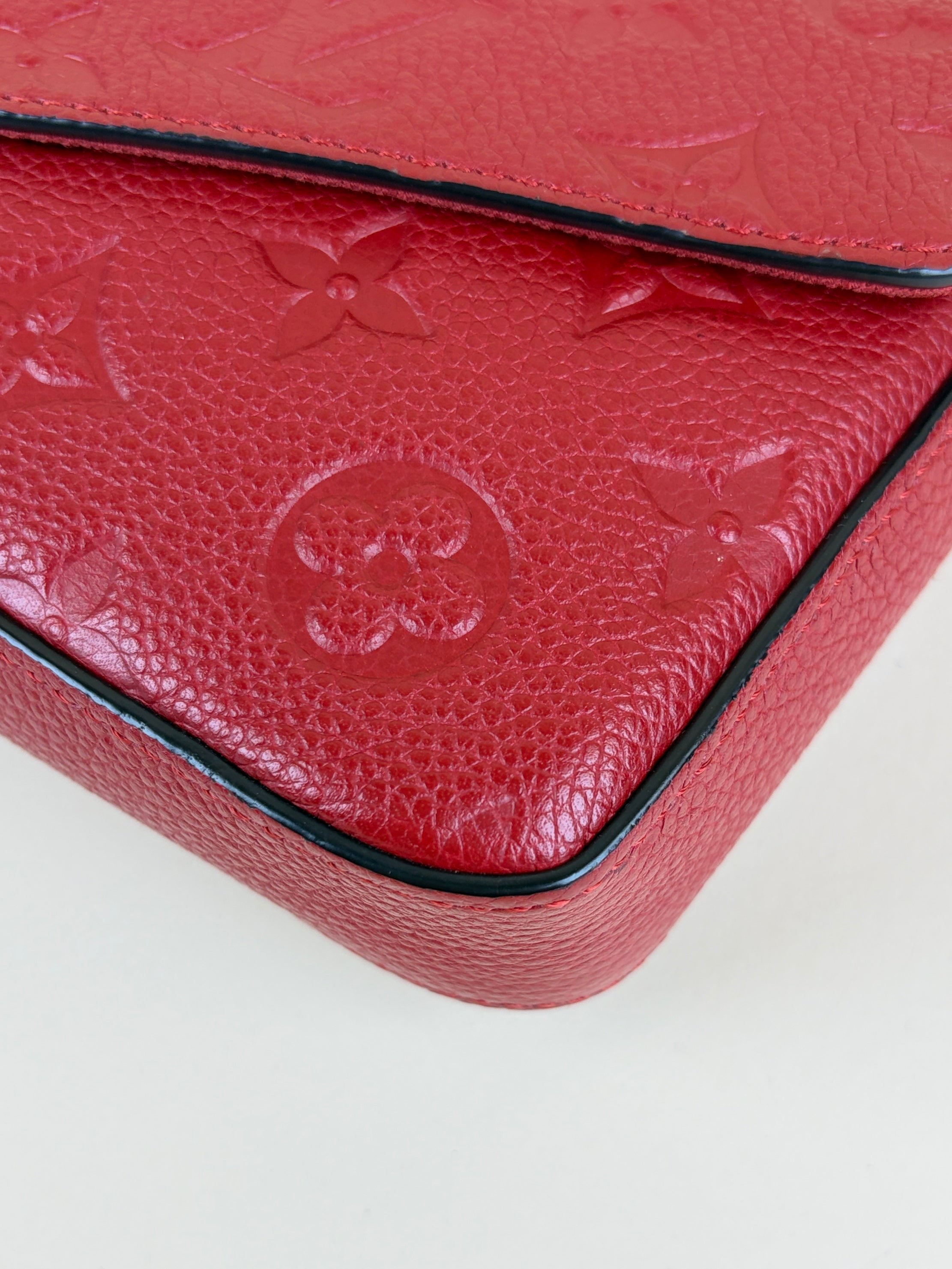Louis Vuitton Red Monogram Empreinte Felicie Pochette