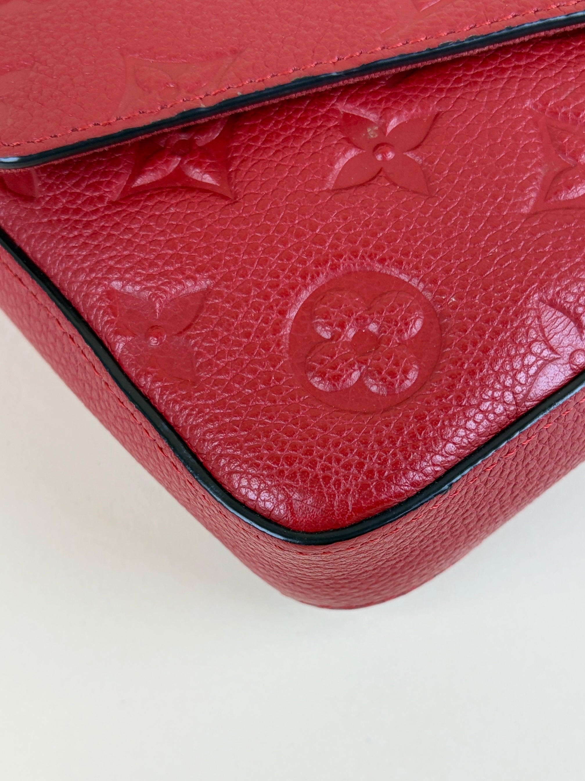 Louis Vuitton Red Monogram Empreinte Felicie Pochette