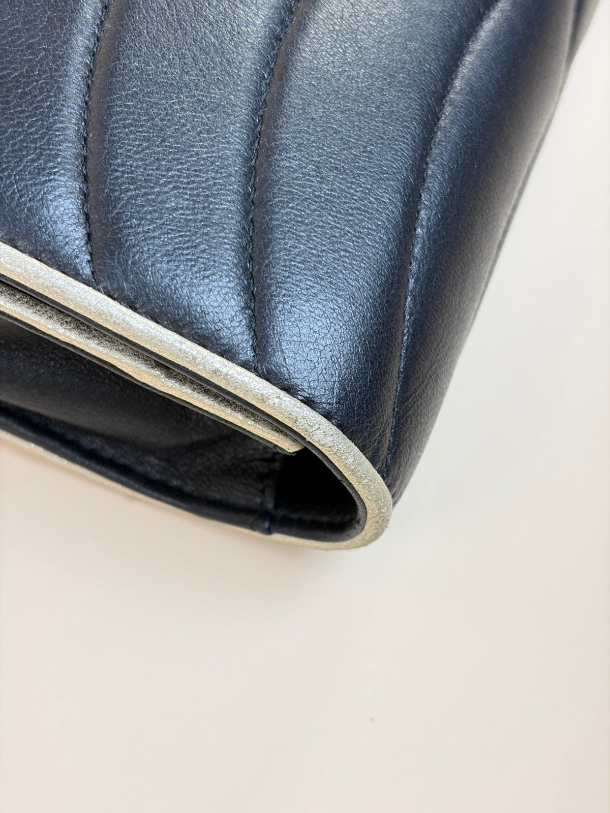 Chanel pagoda black lambskin leather woc bag