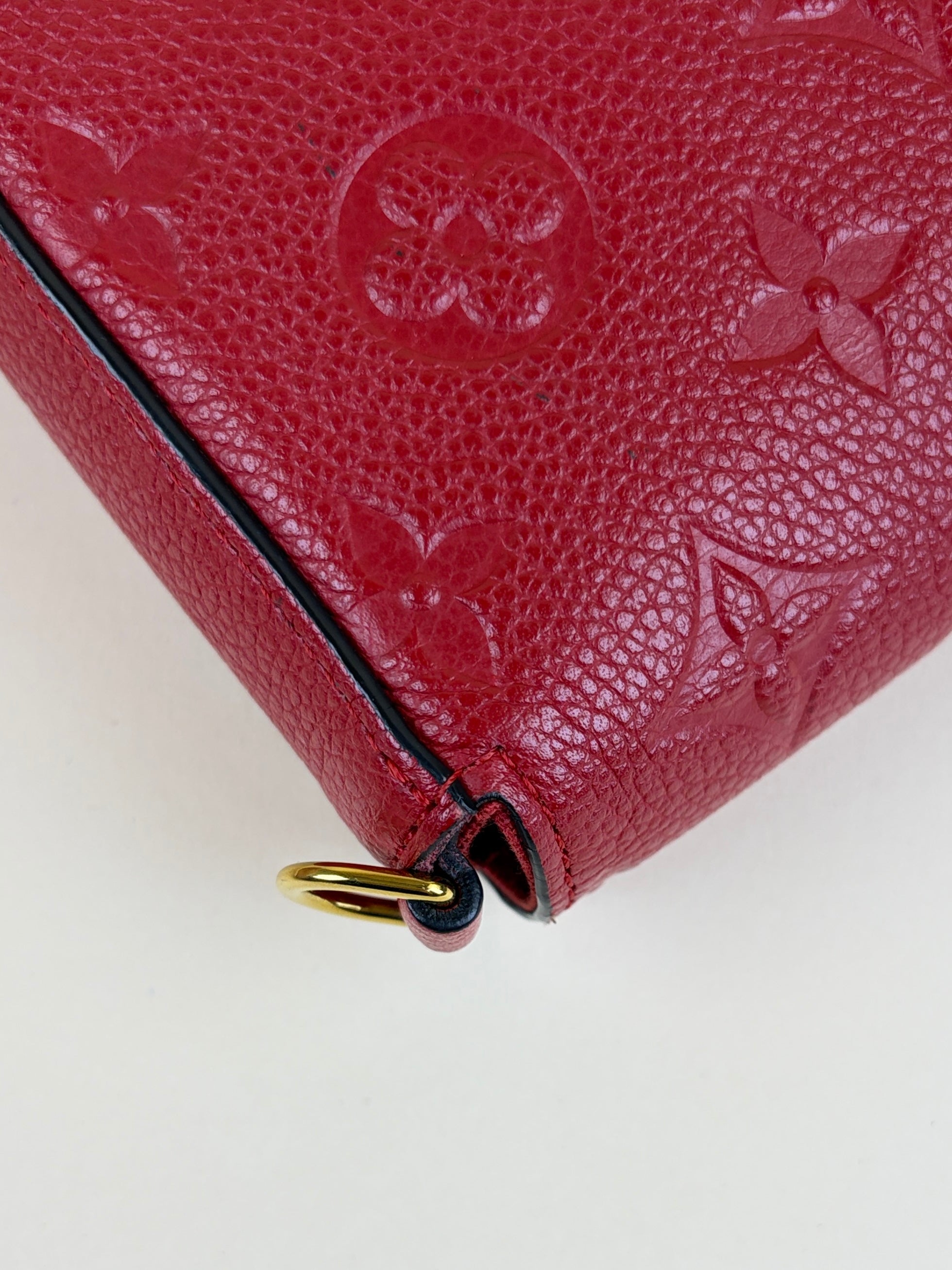 Louis Vuitton Red Monogram Empreinte Felicie Pochette