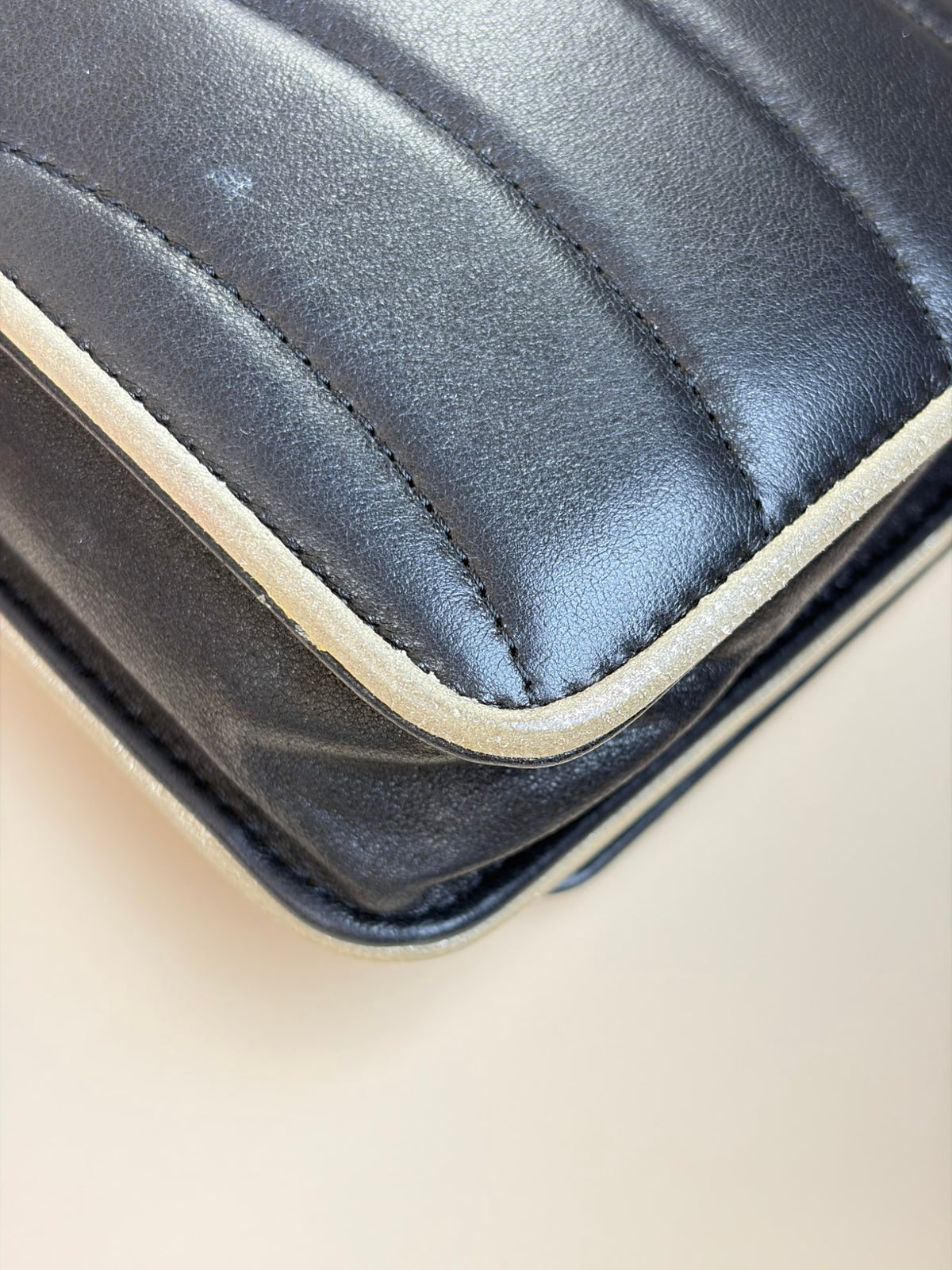 Chanel pagoda black lambskin leather woc bag
