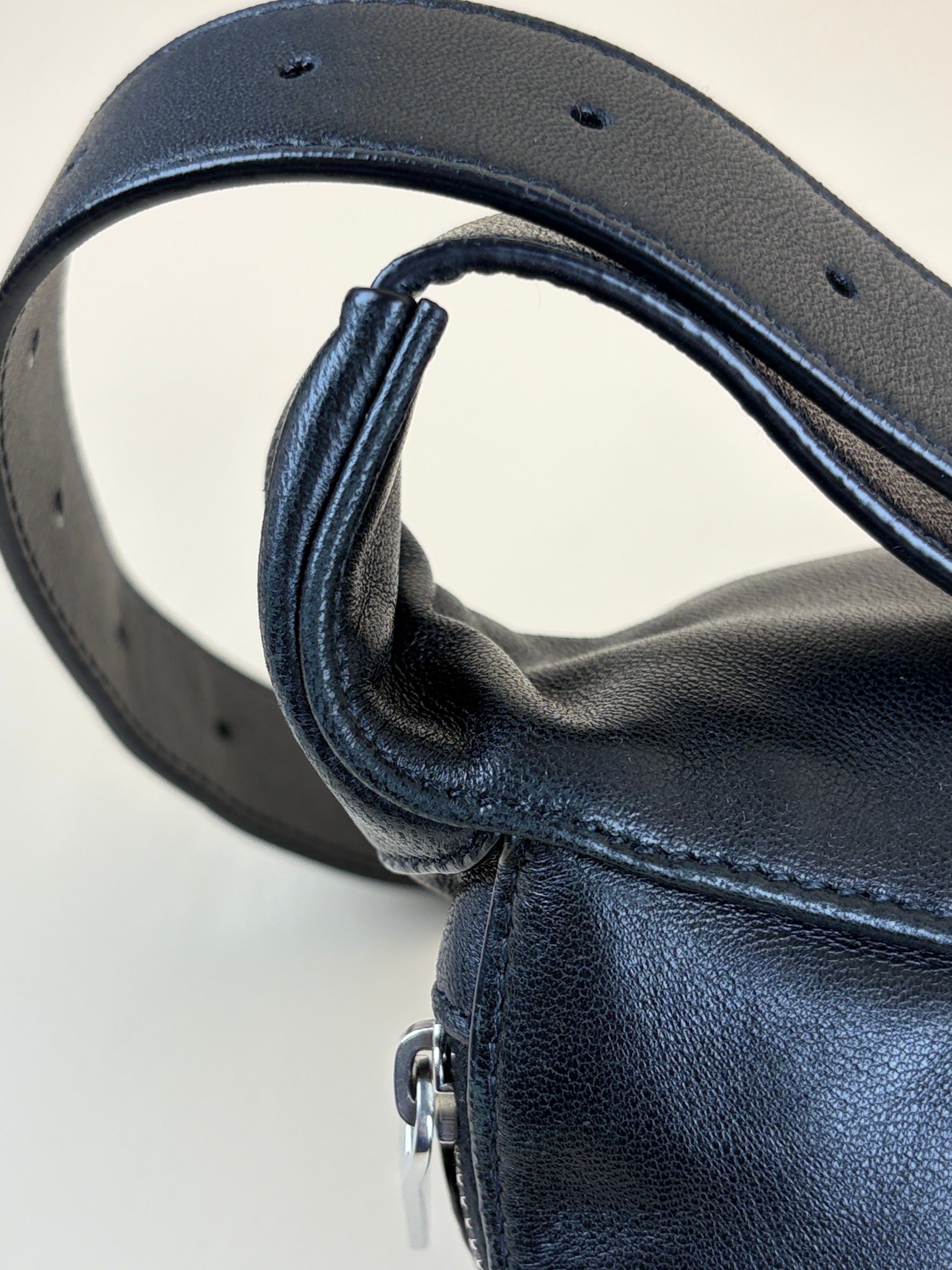 YSL Black Cassandre Classic Belt Bag