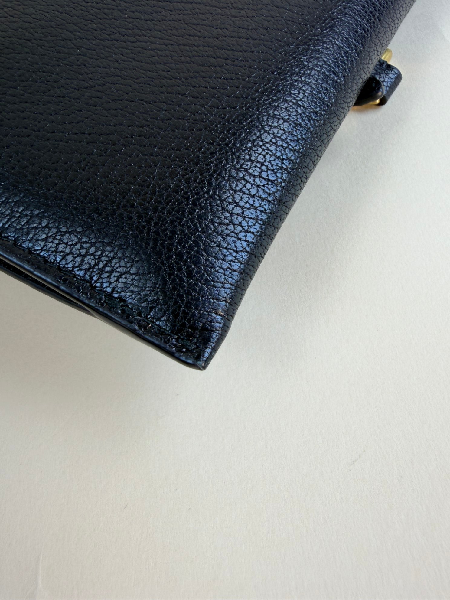 Christian Dior black goatskin saddle pouch with chain