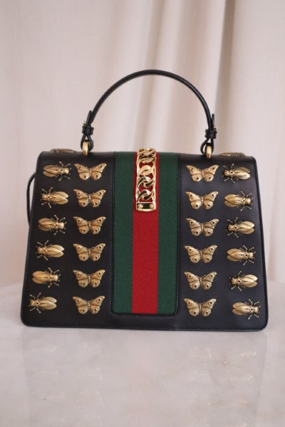 Gucci Black Sylvie Limited Edition Animals Bag