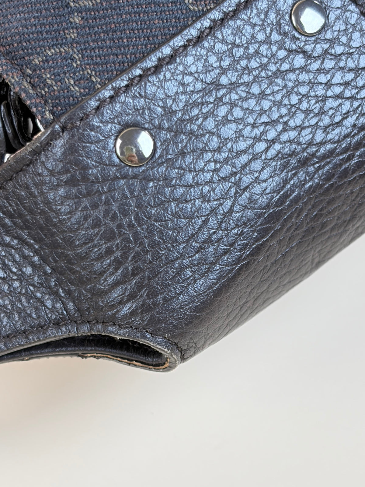 Gucci brown horse bit canvas leather hobo bag