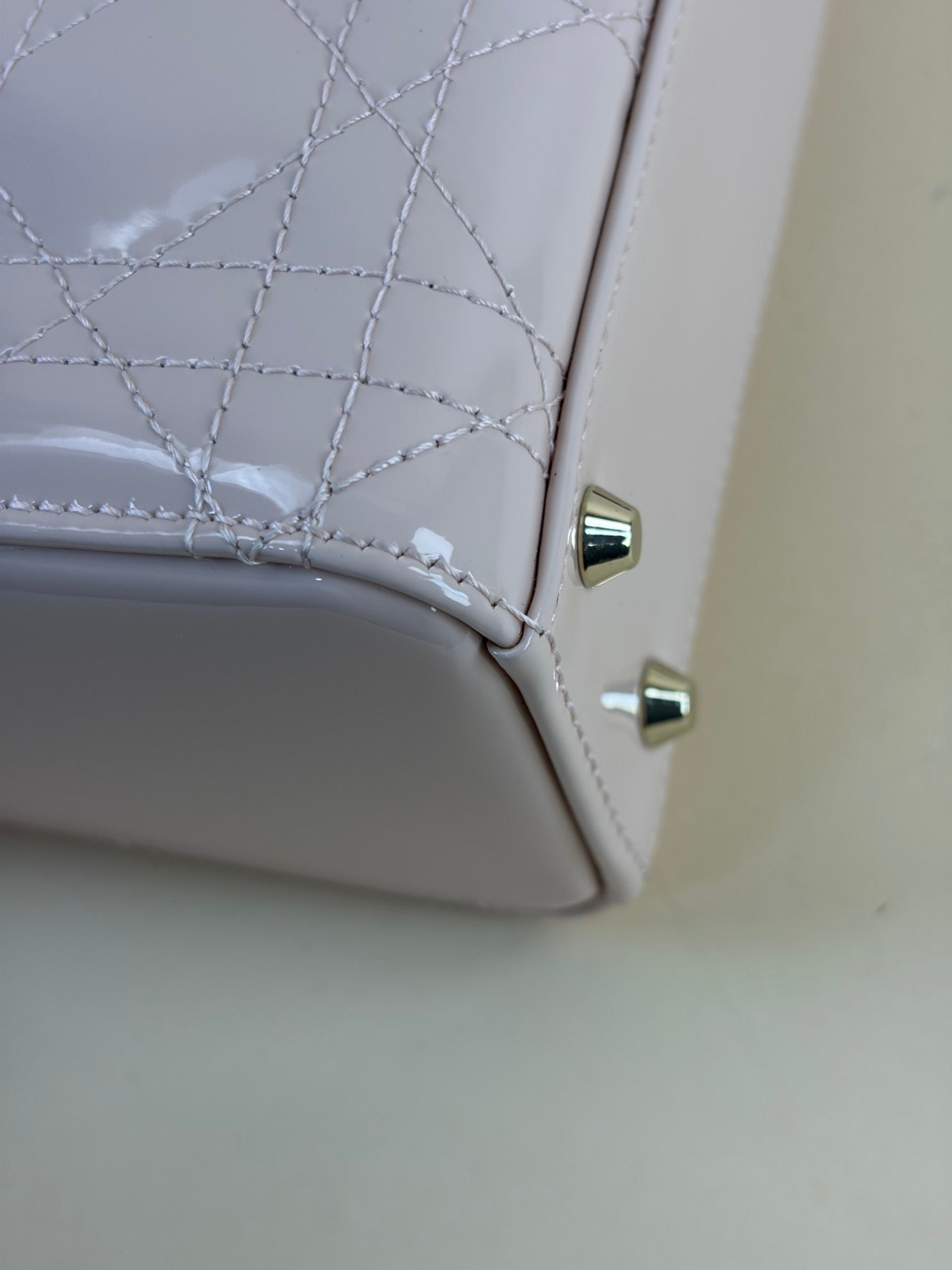 Christian Dior Powder Pink Lady Dior Mini Bag with Chains