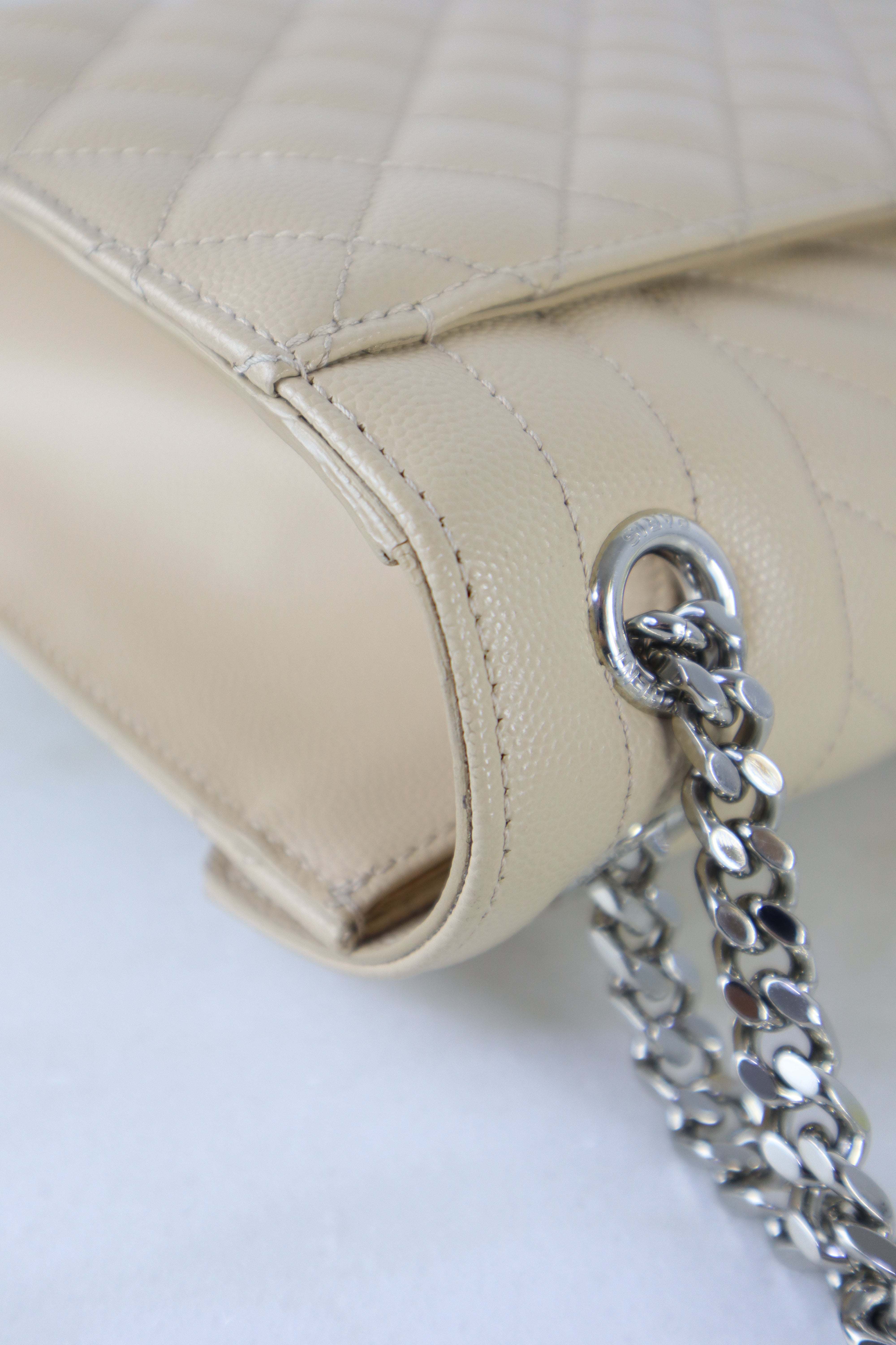 YSL Beige Envelope Medium Crossbody Bag