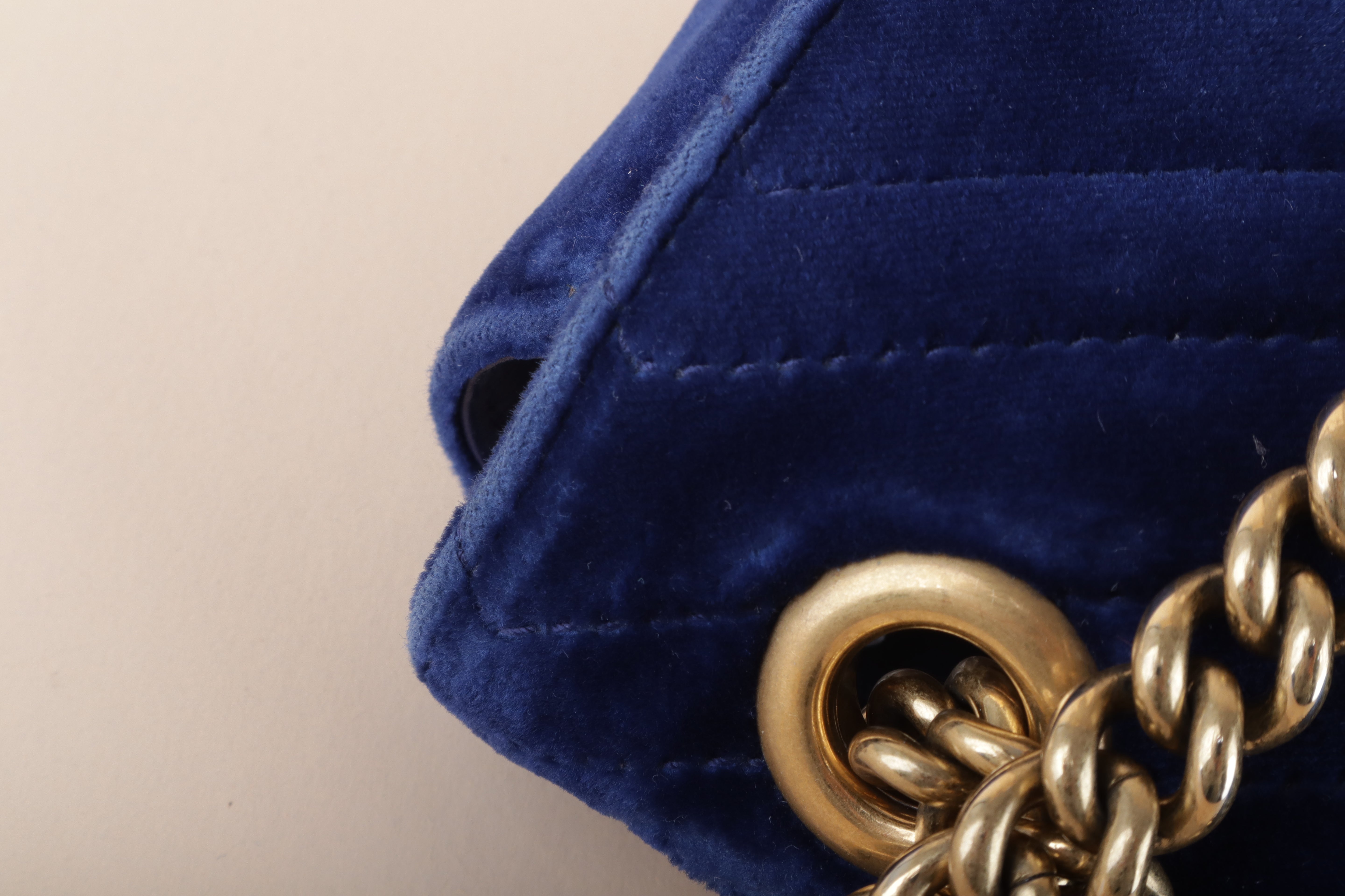 Gucci Blue GG Velvet Marmont small