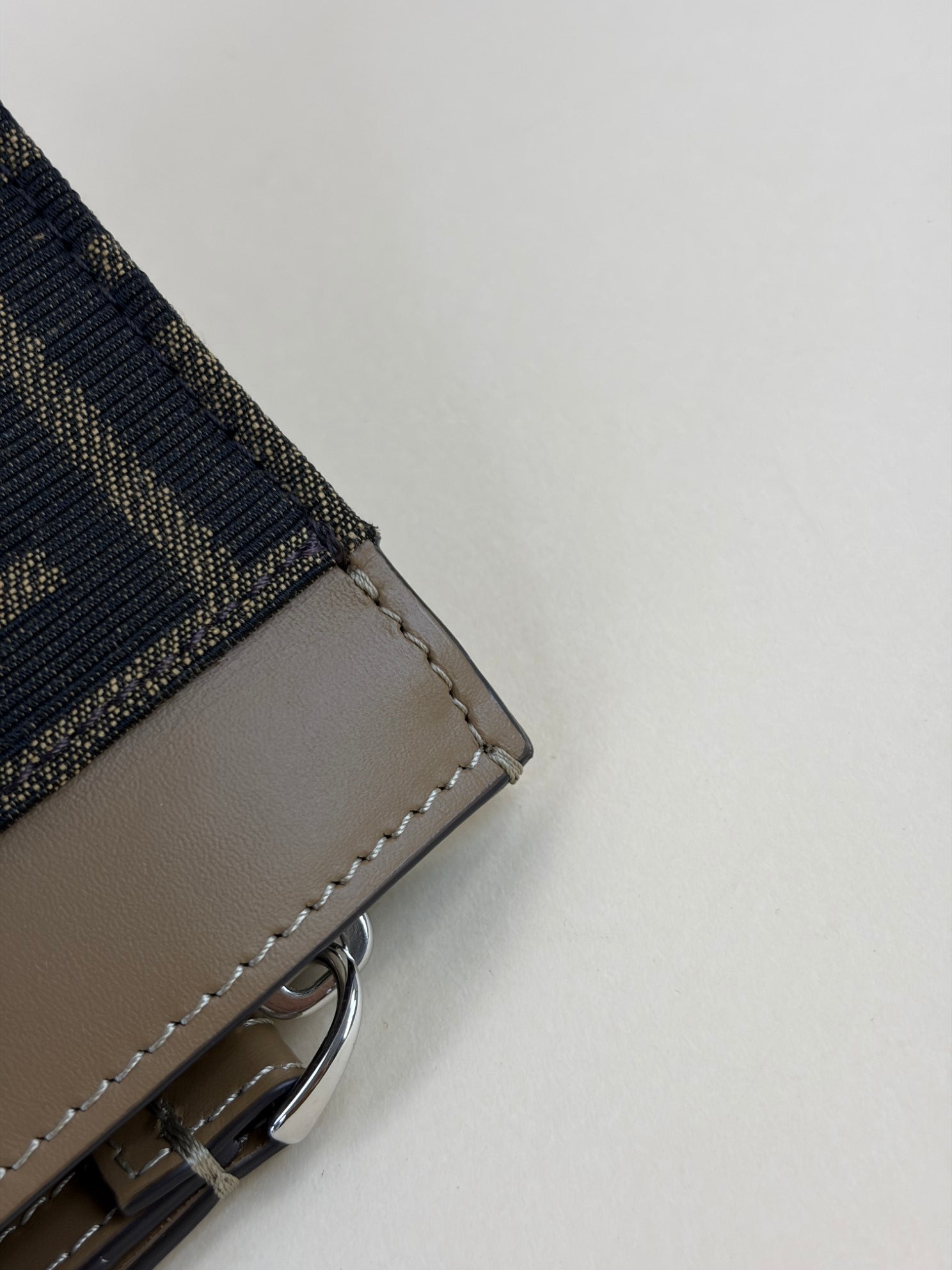 Fendi Brown FF Jacquard Flat Medium Pouch