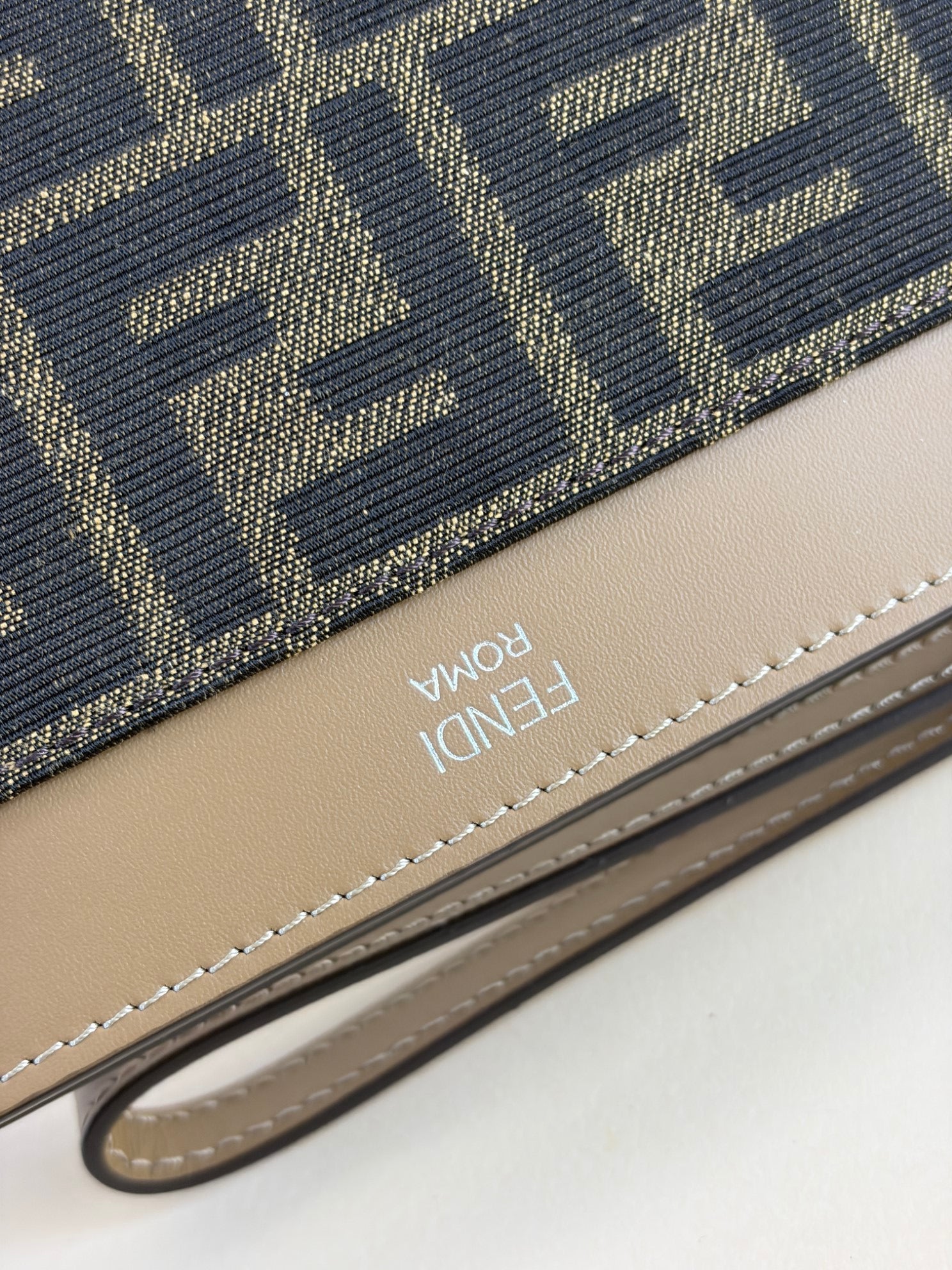 Fendi Brown FF Jacquard Flat Medium Pouch