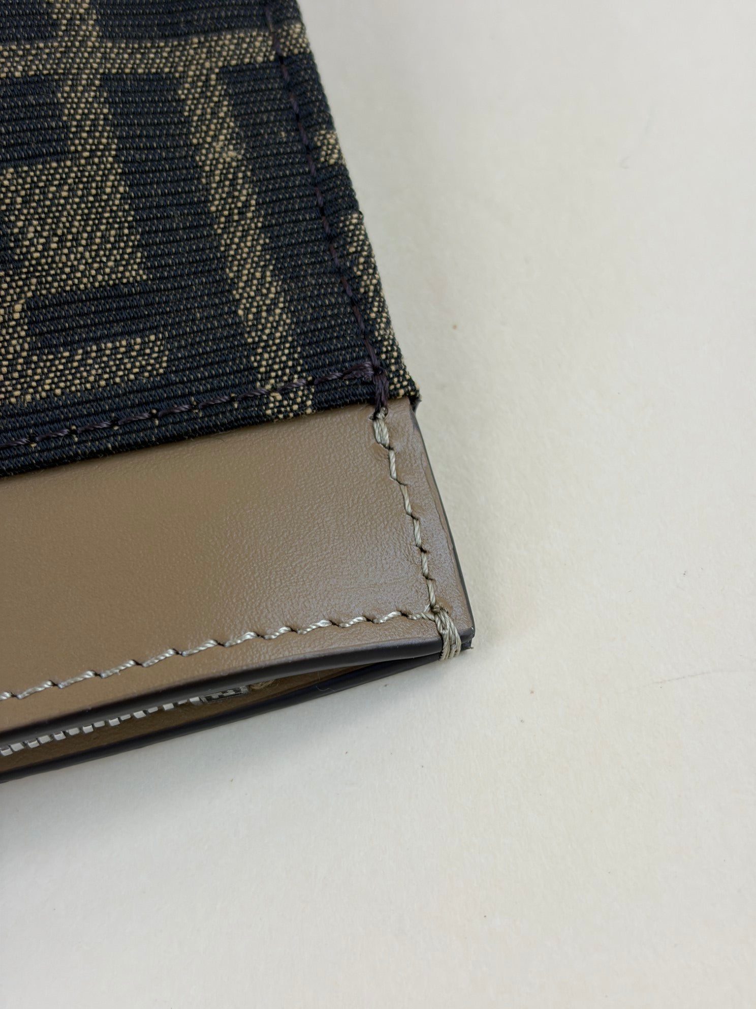 Fendi Brown FF Jacquard Flat Medium Pouch