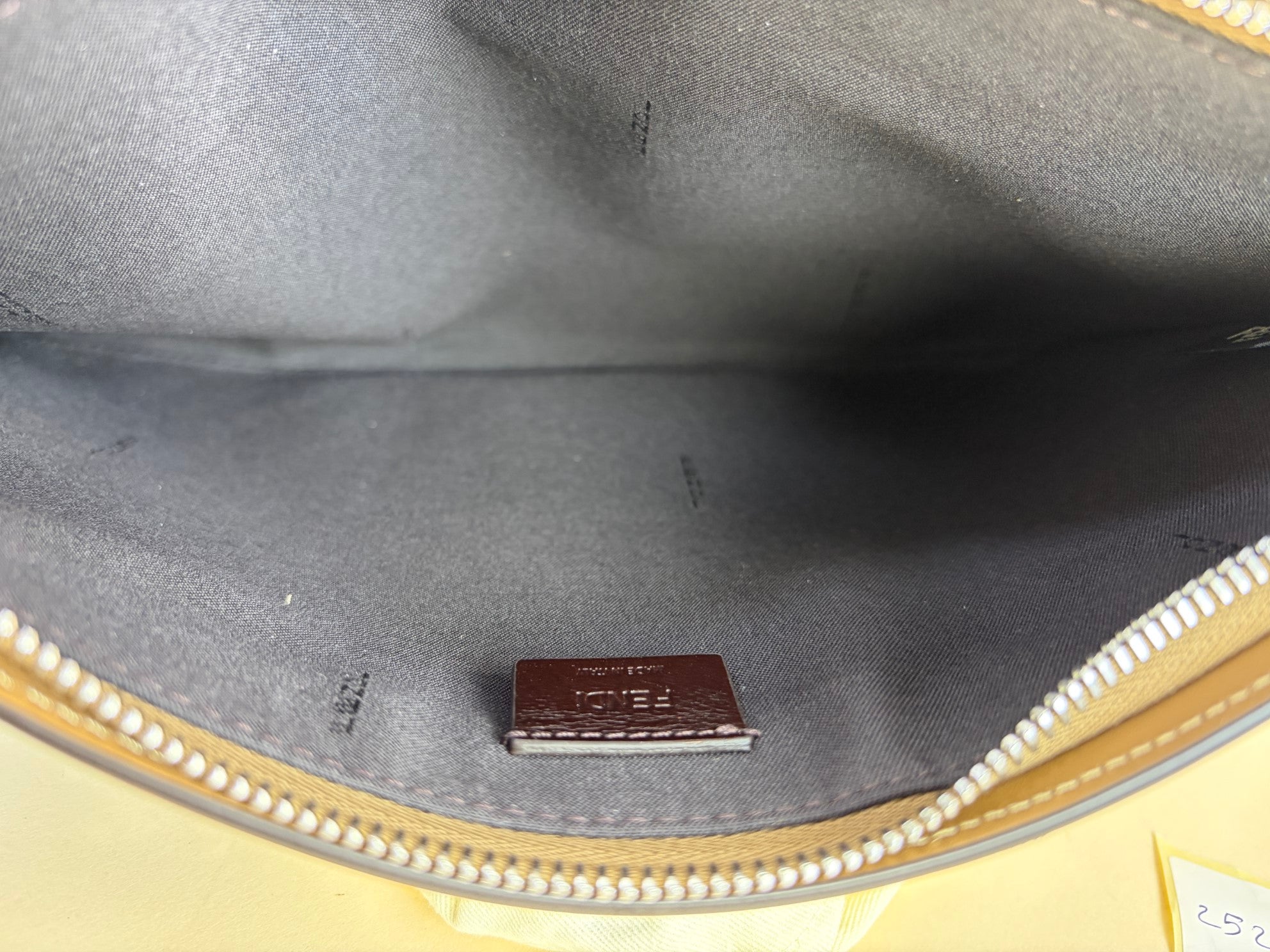 Fendi Brown FF Jacquard Flat Medium Pouch