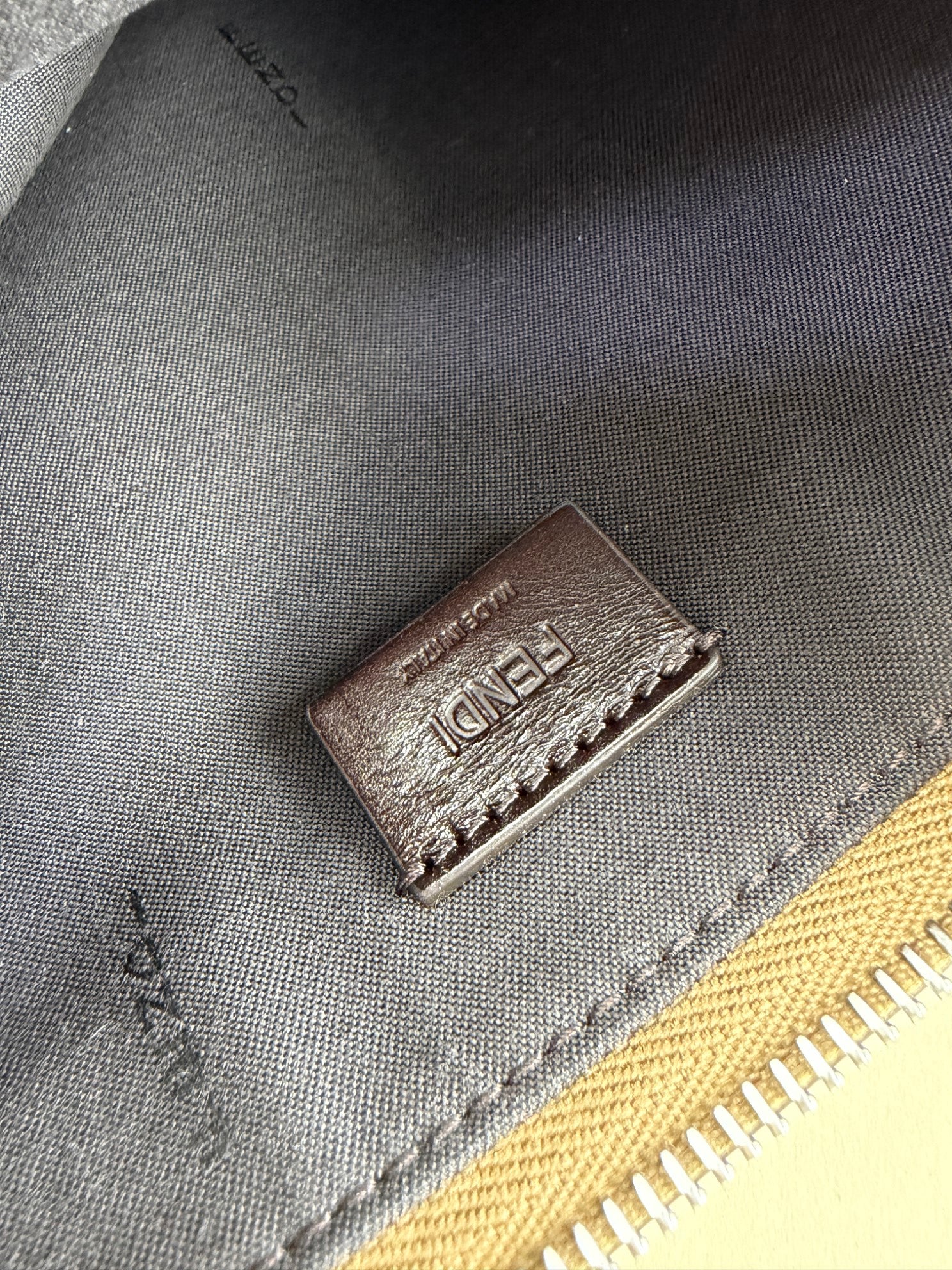 Fendi Brown FF Jacquard Flat Medium Pouch