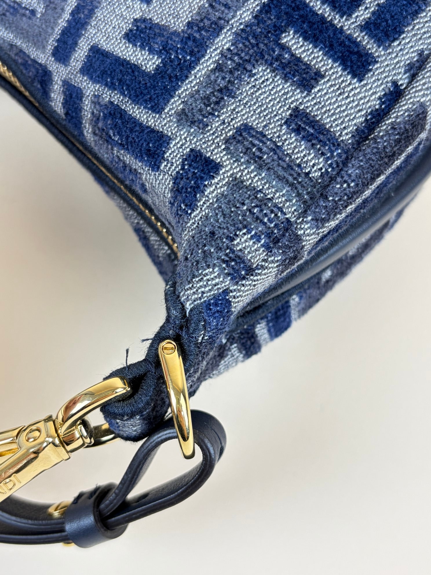 Fendi blue gray Caniglia sfuma Fendi graphy mini bag