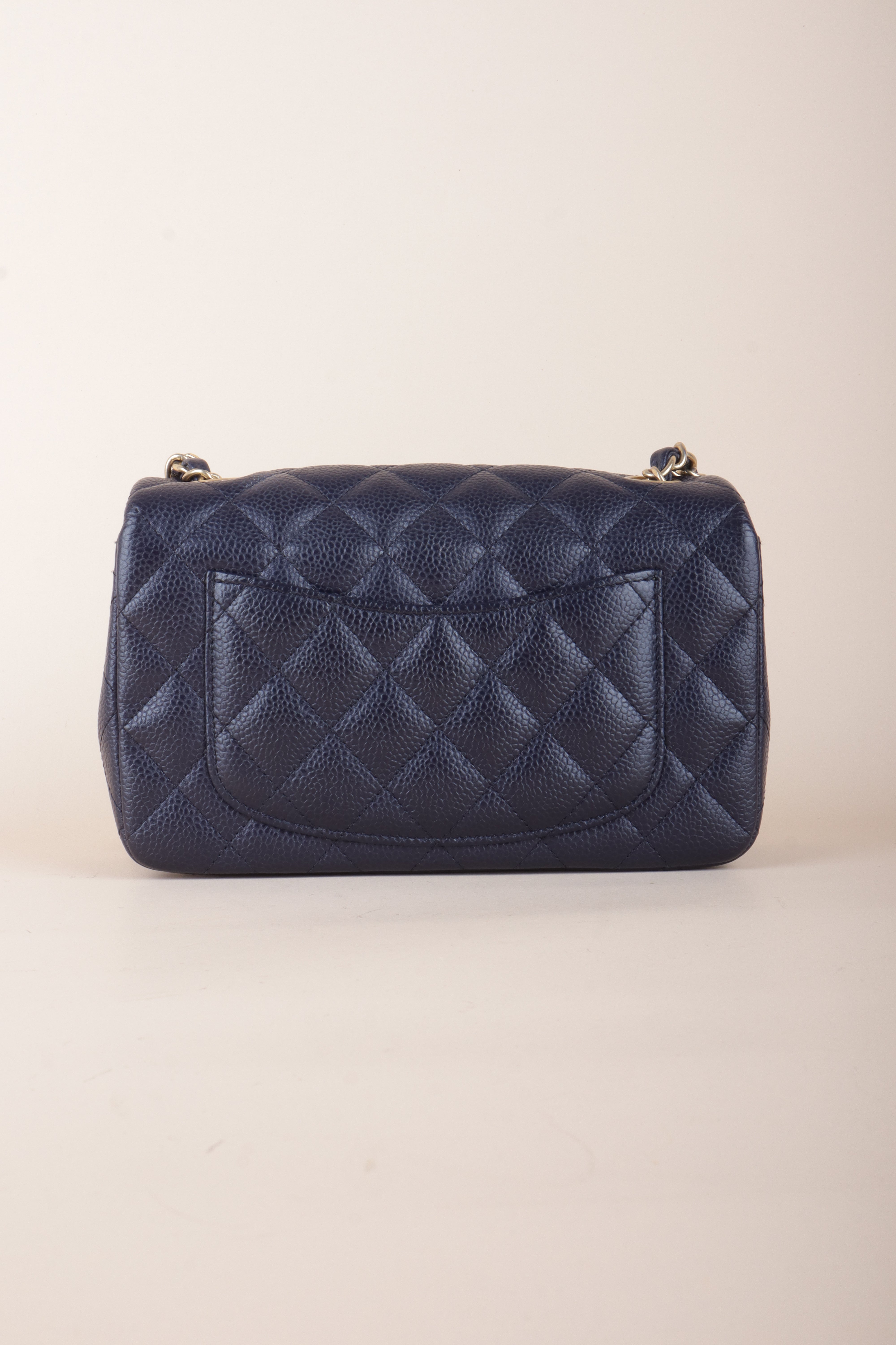 Chanel Navy rectangular mini classic