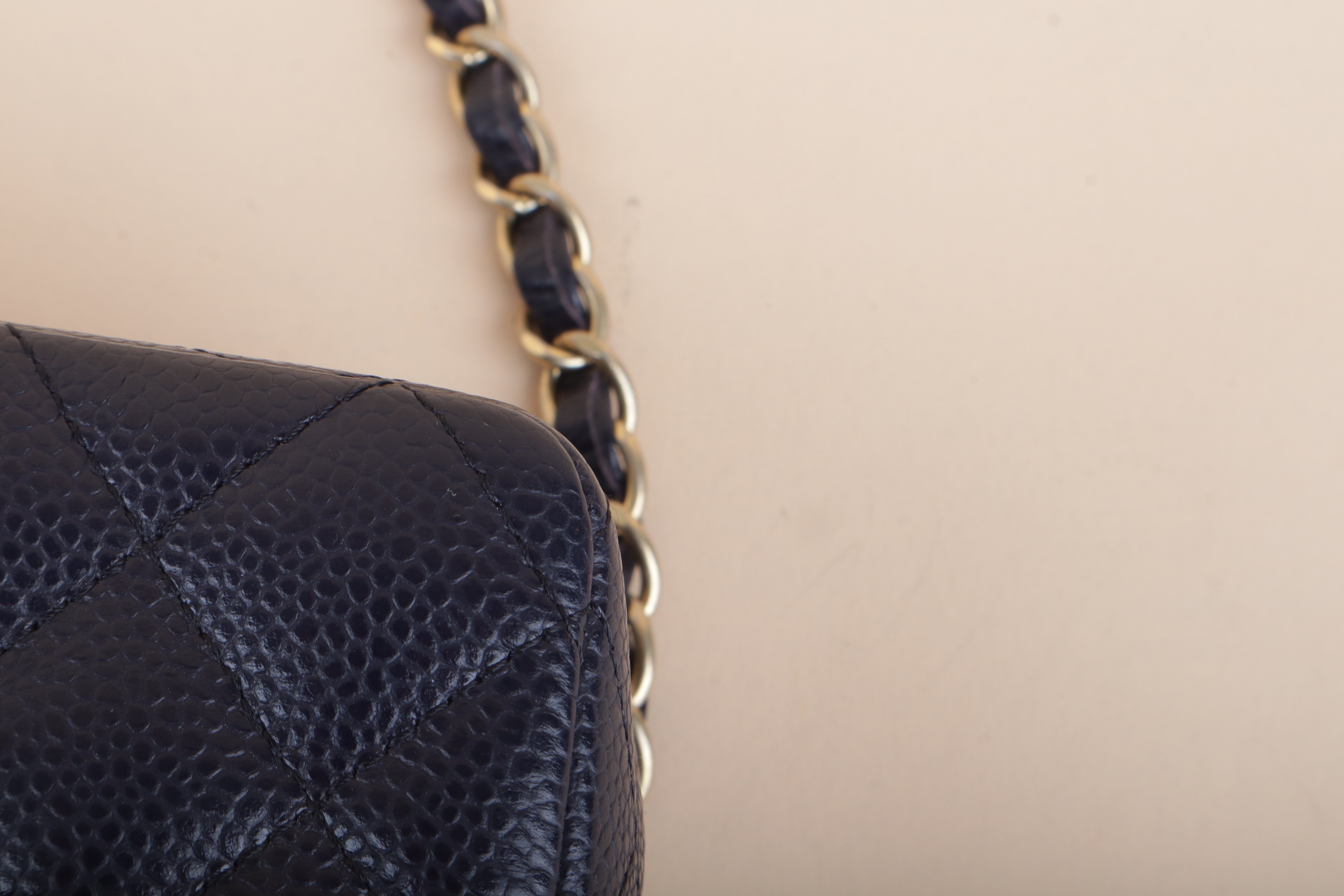 Chanel Navy rectangular mini classic