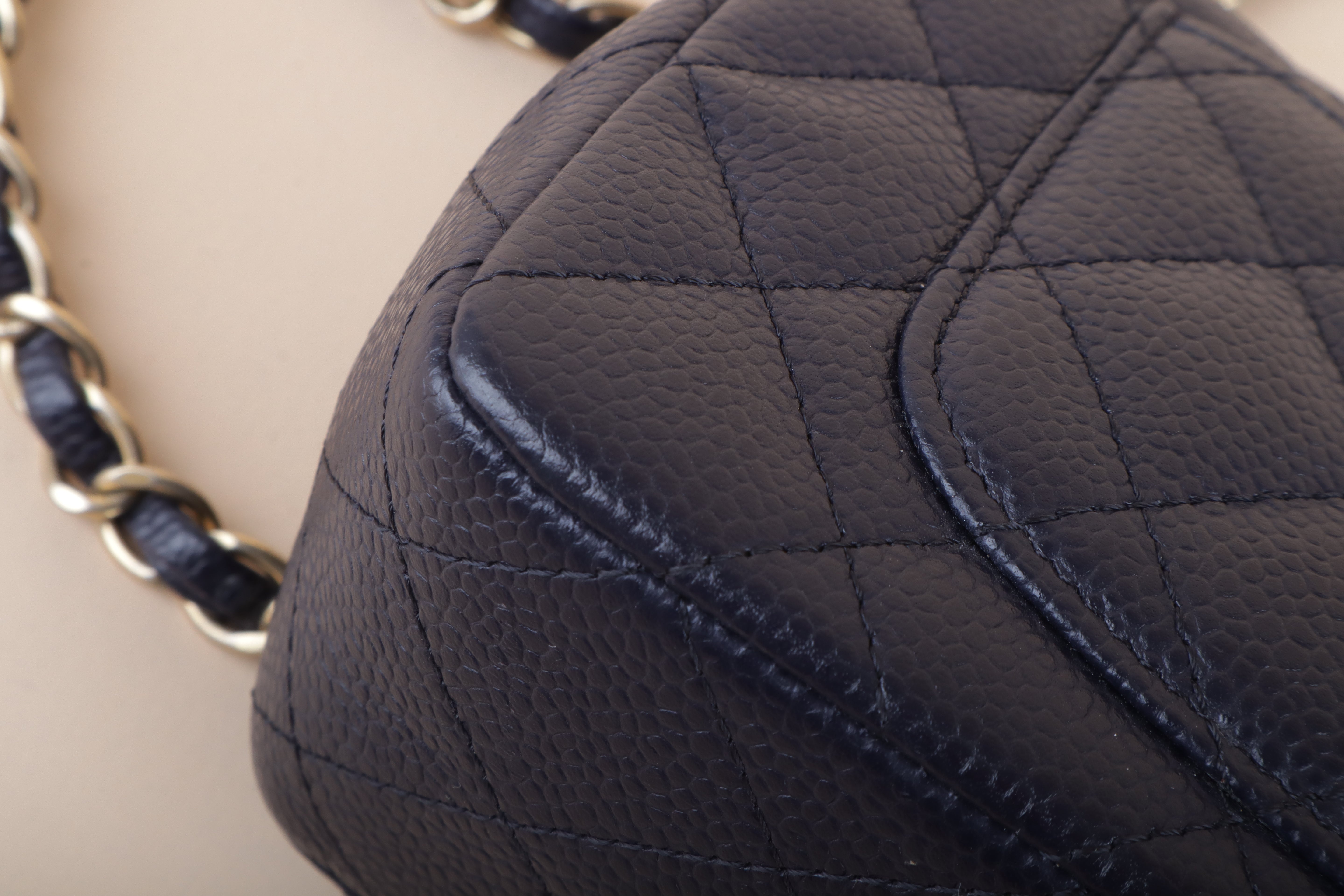 Chanel Navy rectangular mini classic