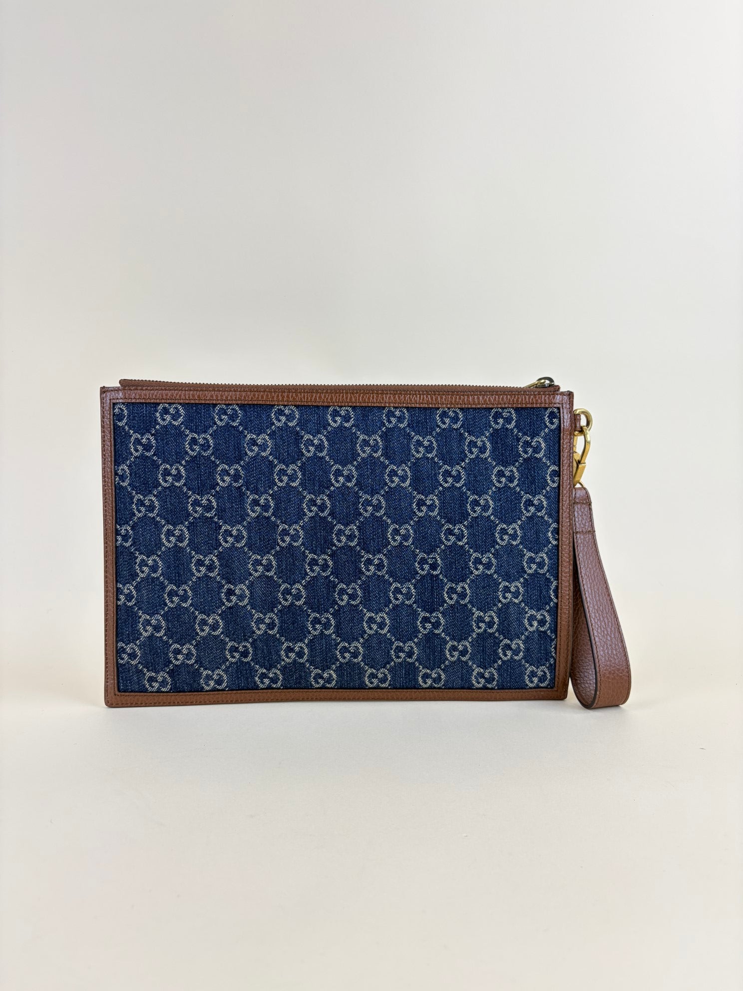 Gucci Blue New Denim GG Pouch