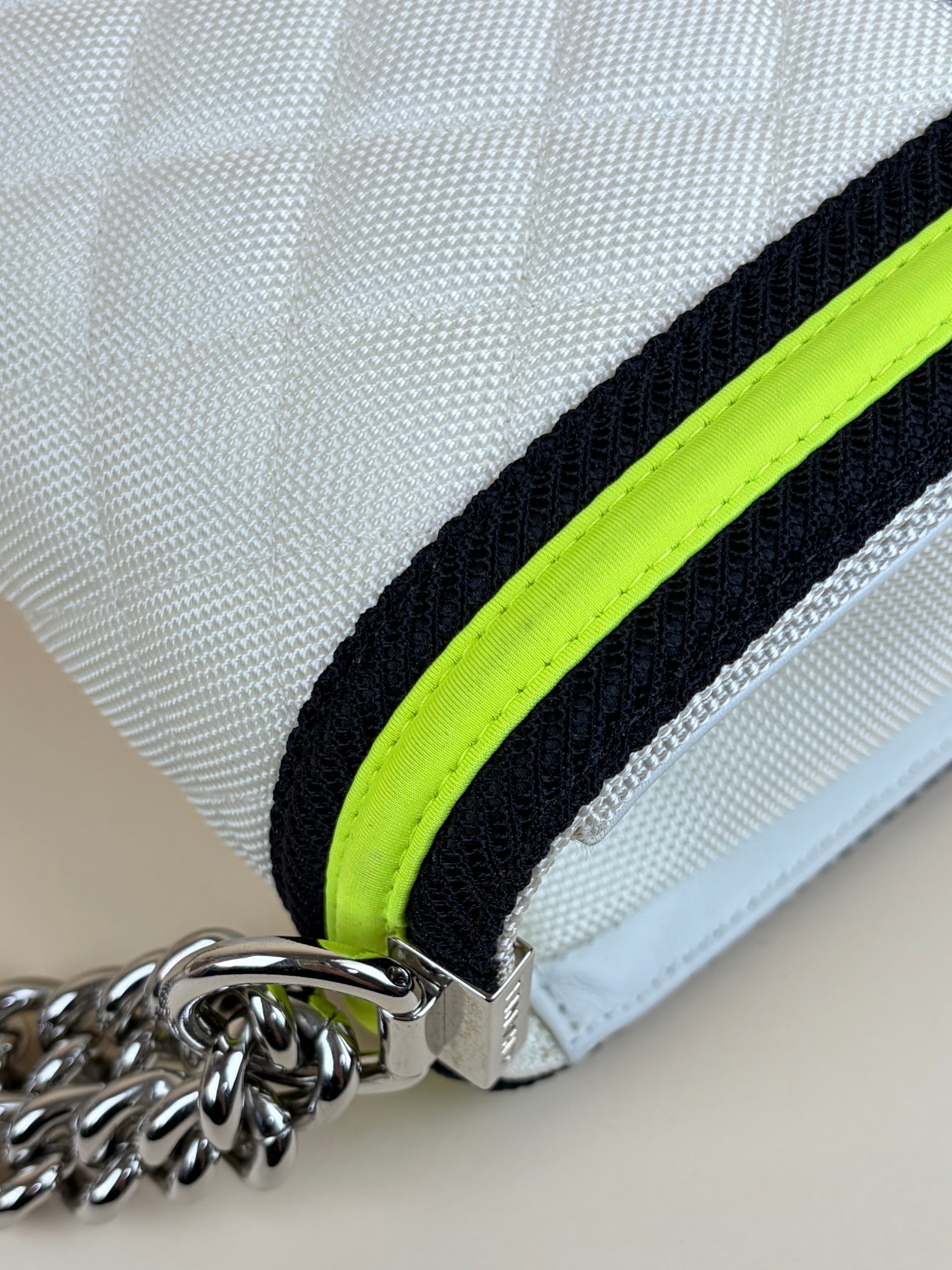Chanel whitel black/white yellow Quilted Fluo Medium Boy Bag