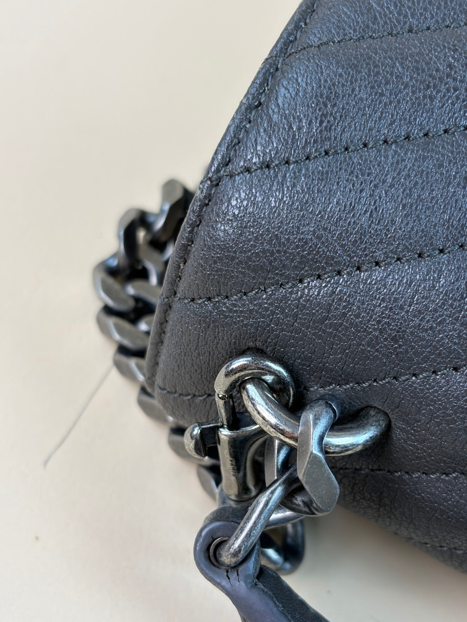 YSL grey College Medium Shoulder Bag