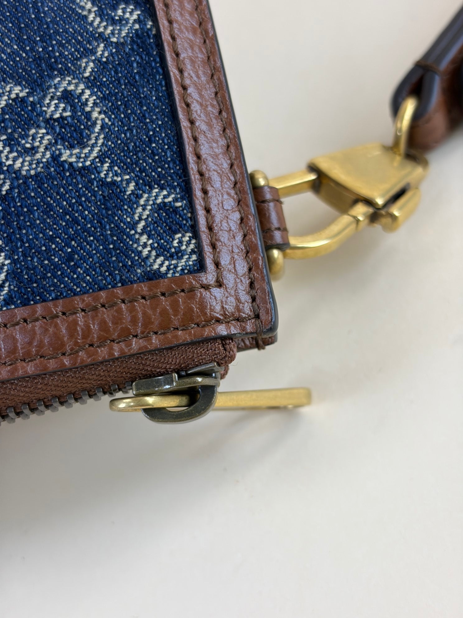 Gucci Blue New Denim GG Pouch