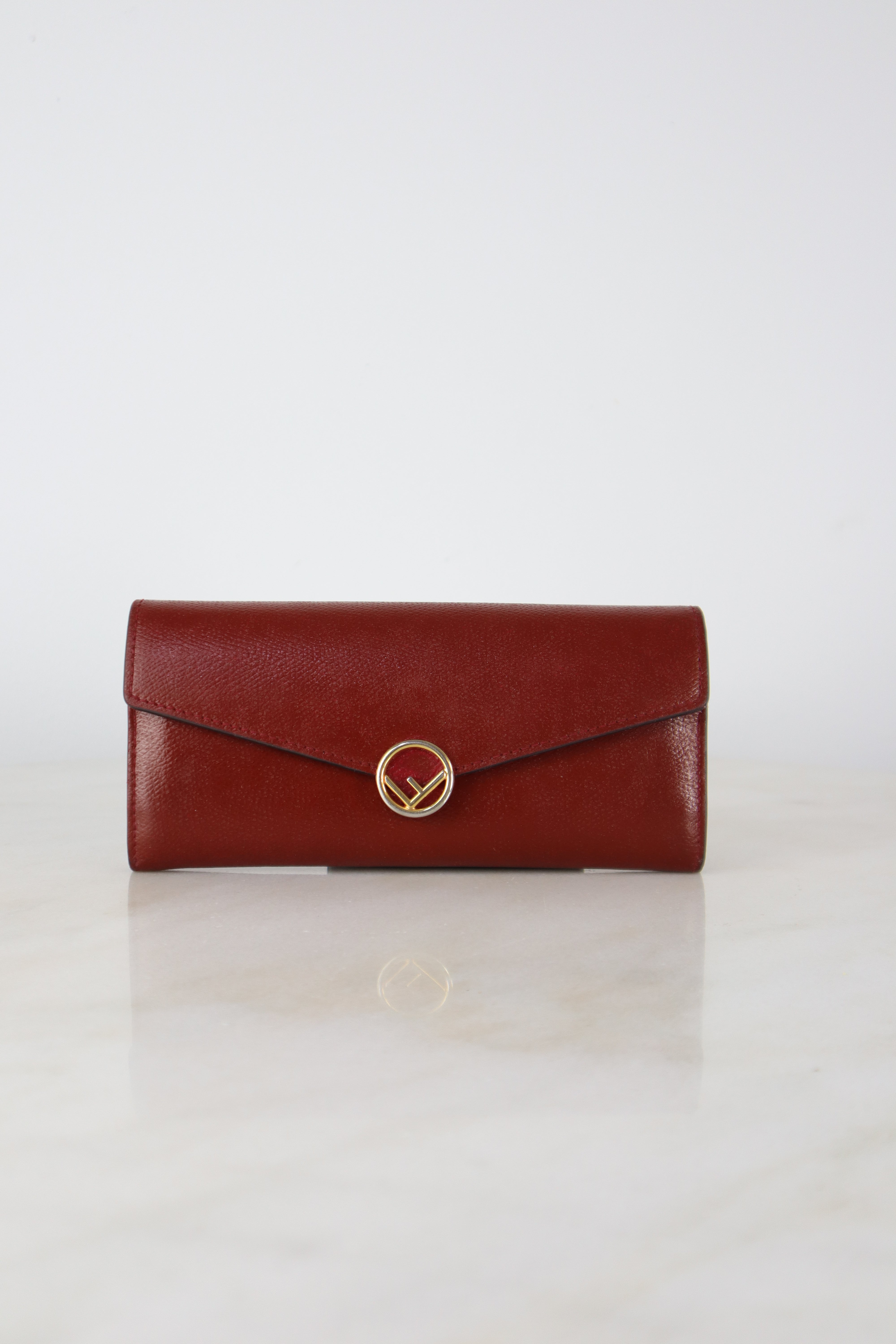 Fendi Red Vitello Liberty Lucido F is Fendi Long Wallet