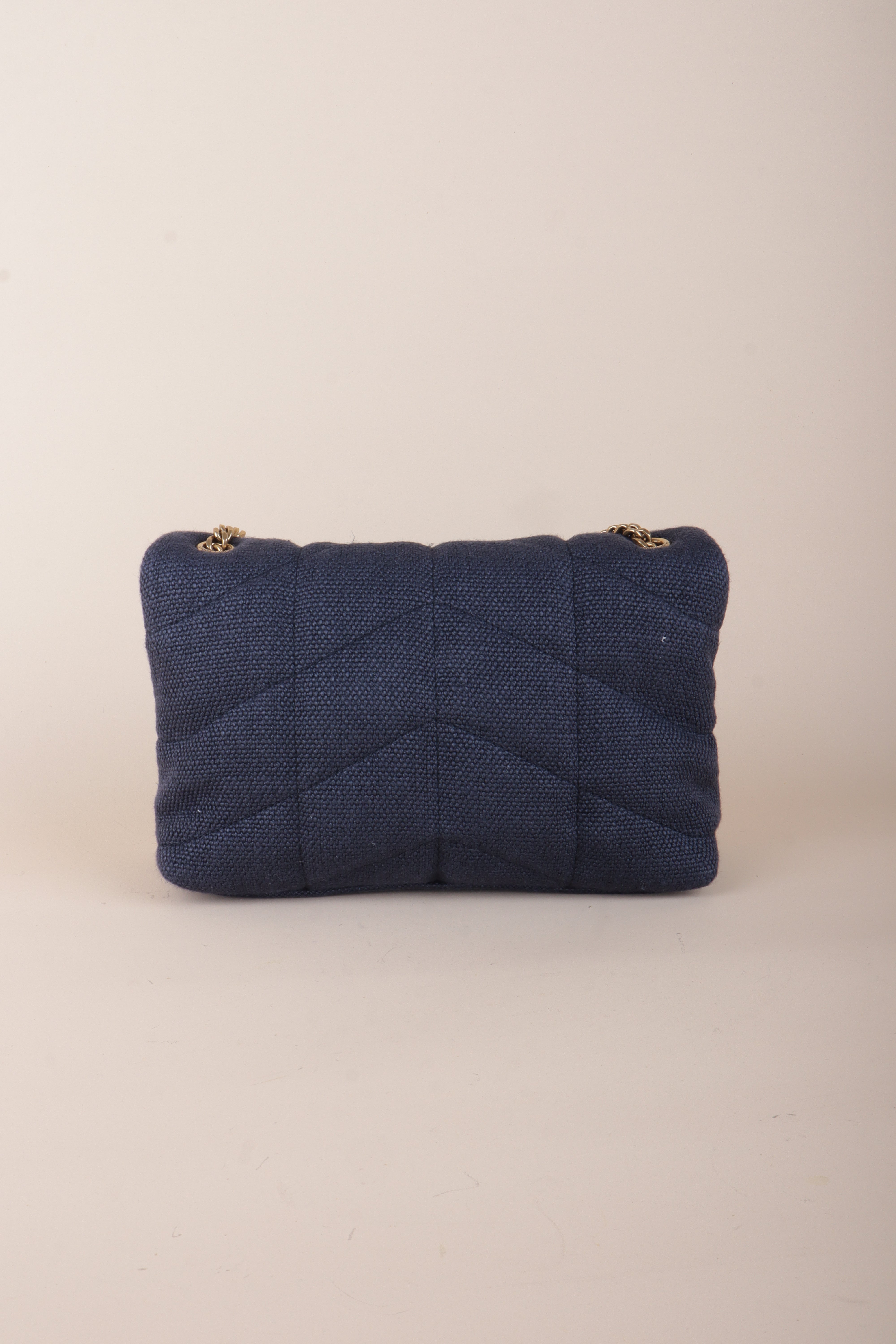 YSL navy blue Puffer Toy Fabric Shoulder bag