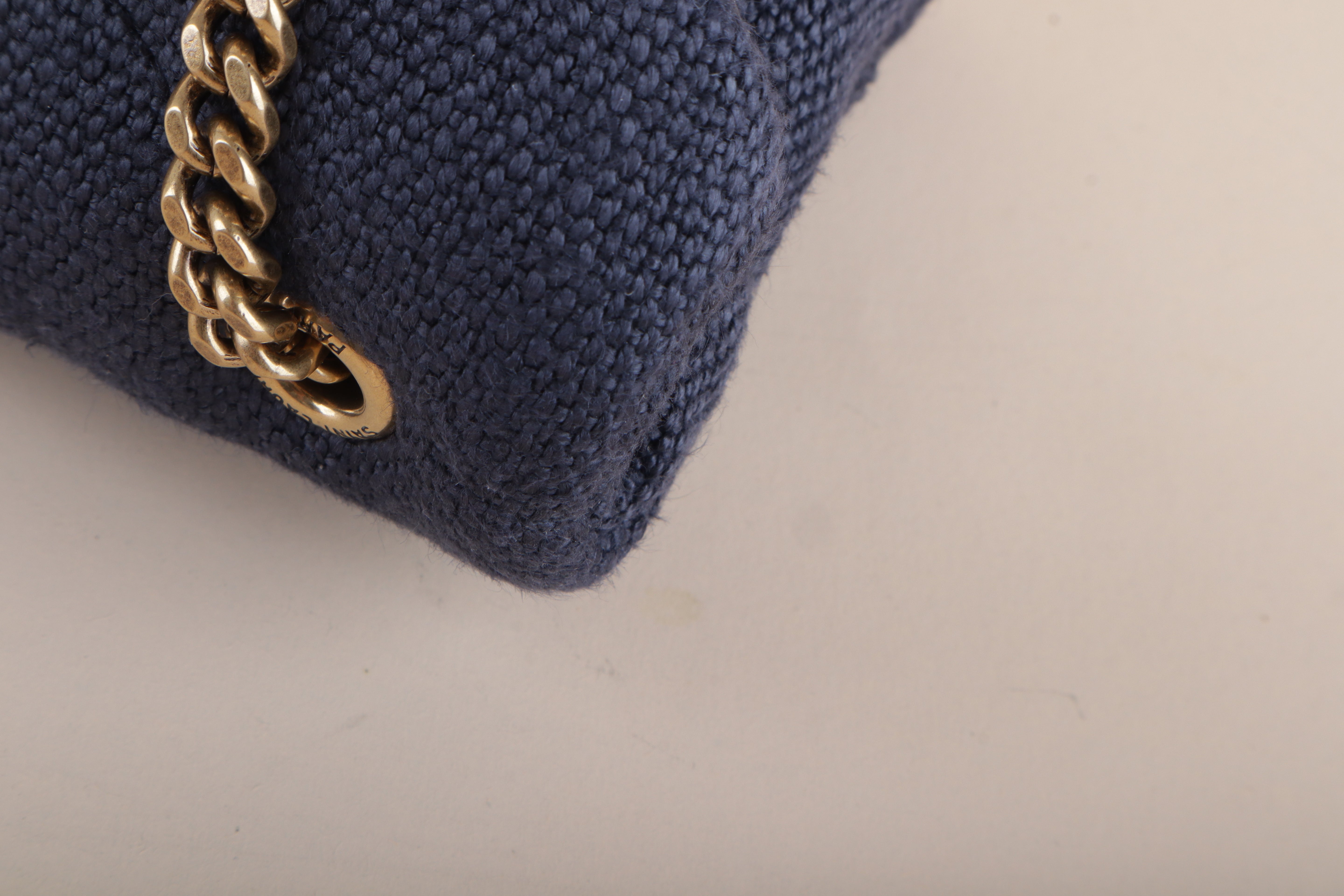 YSL navy blue Puffer Toy Fabric Shoulder bag