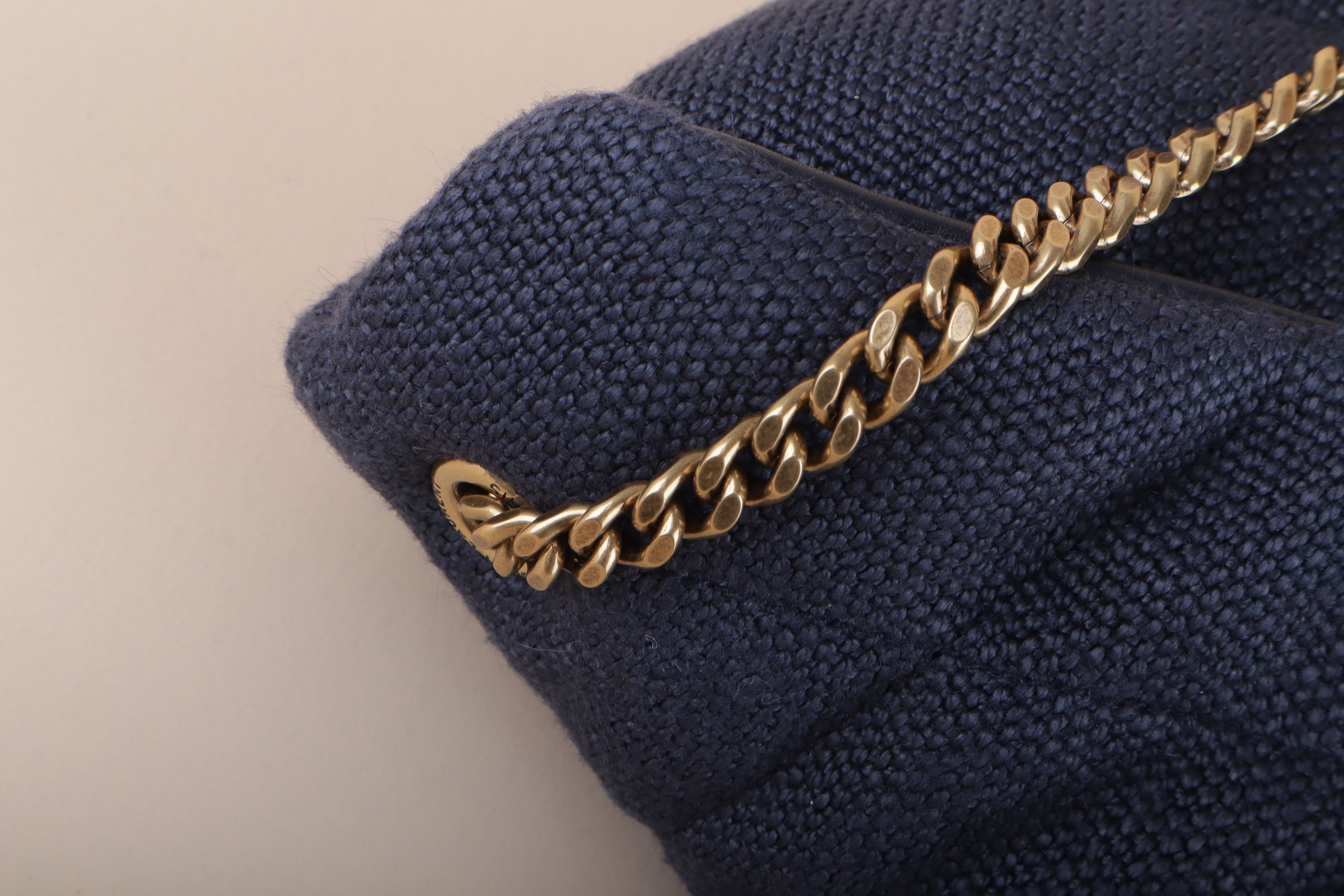 YSL navy blue Puffer Toy Fabric Shoulder bag