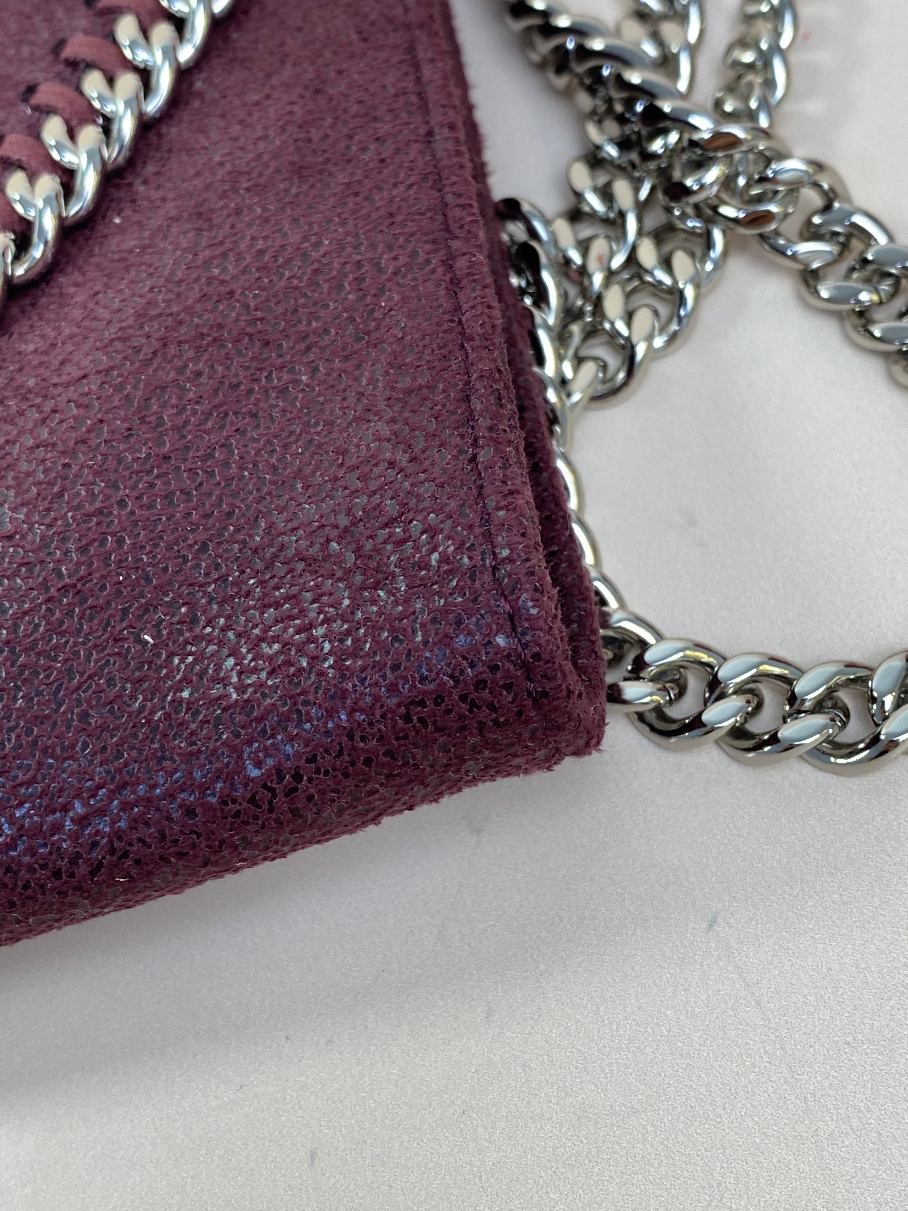 Stella Mccartney Burgundy Falabella Mini Crossbody Bag