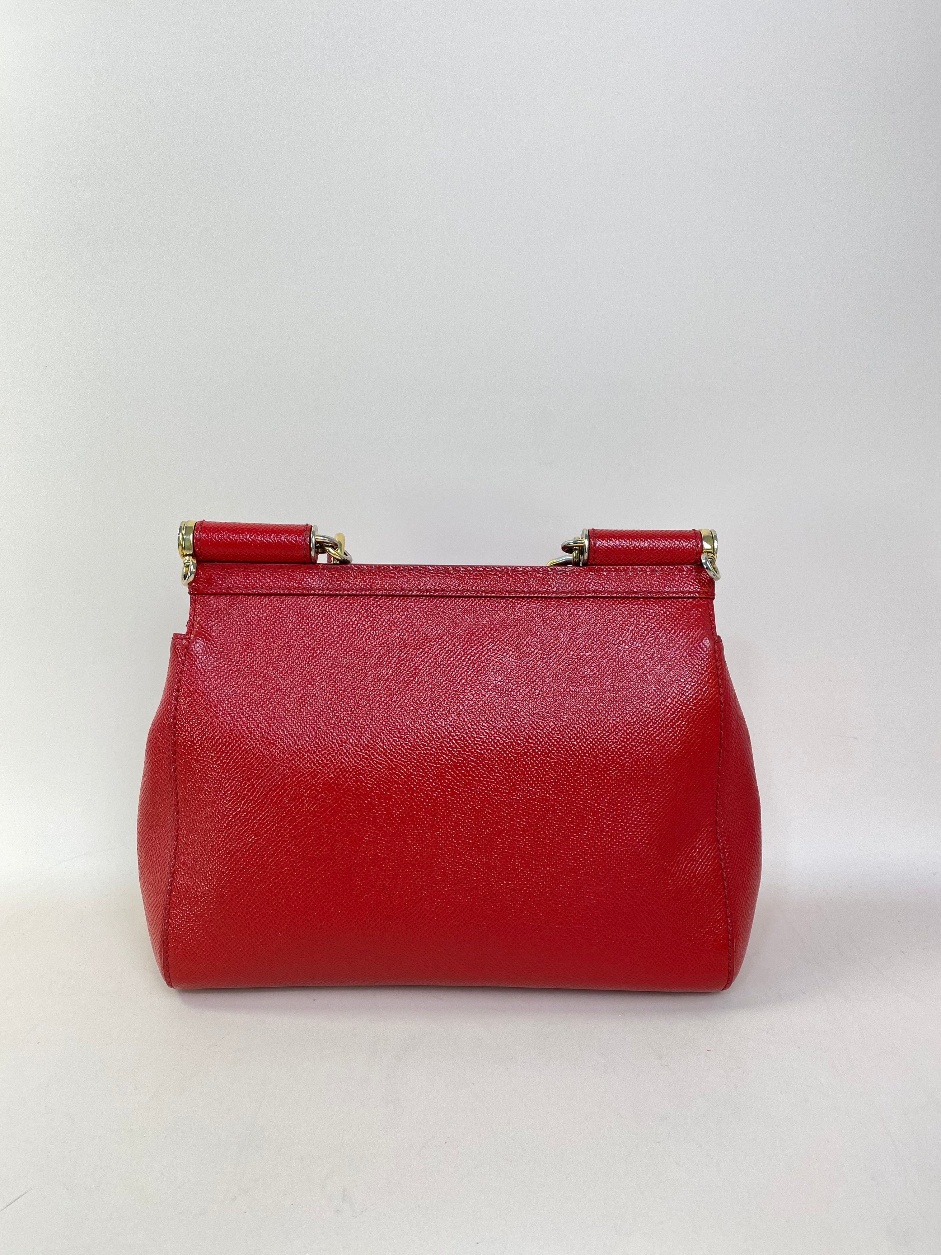 Dolce & Gabbana Red Medium Sicily Tote Bag