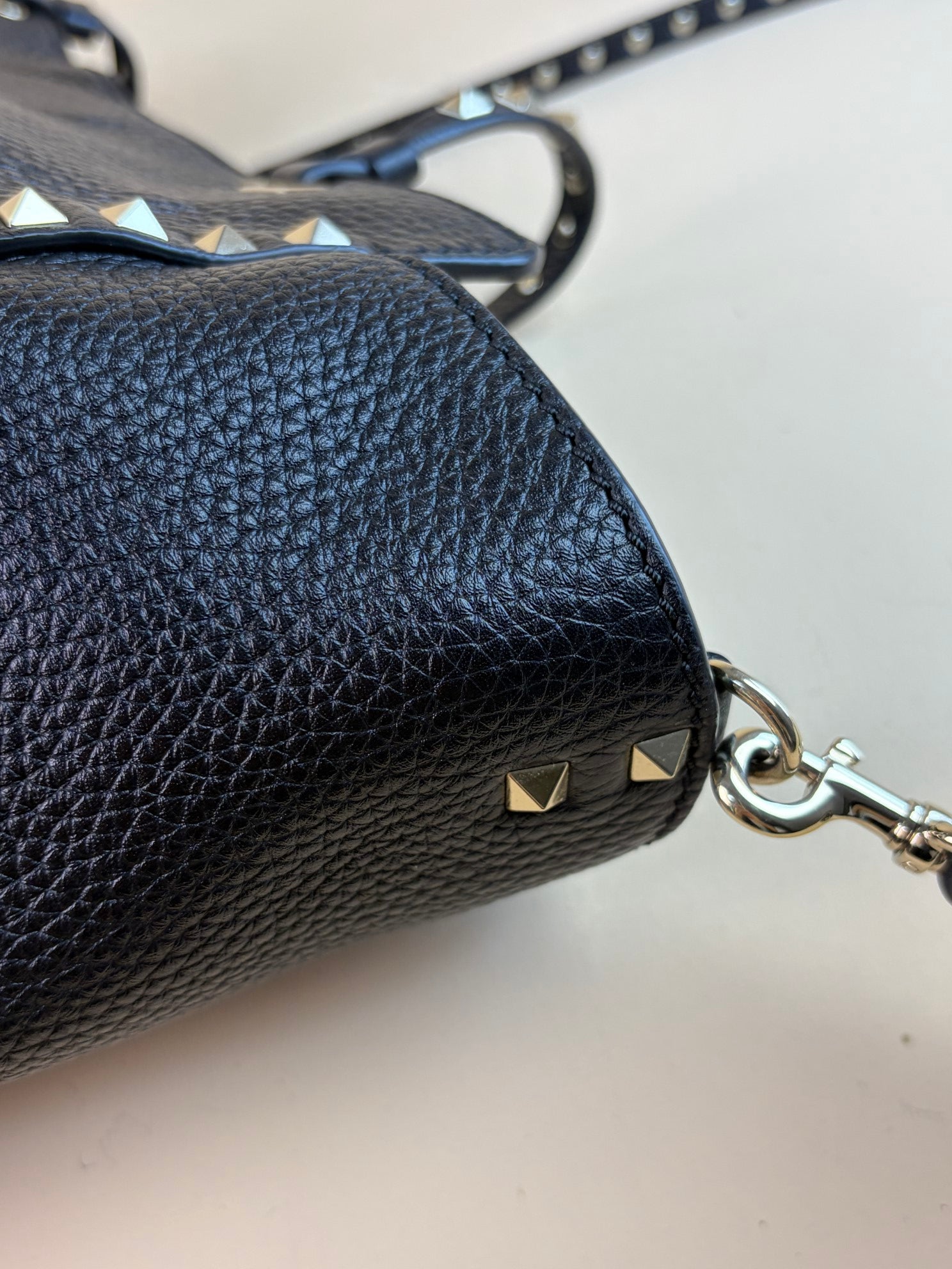 Valentino black Vitello Rockstud medium Bag