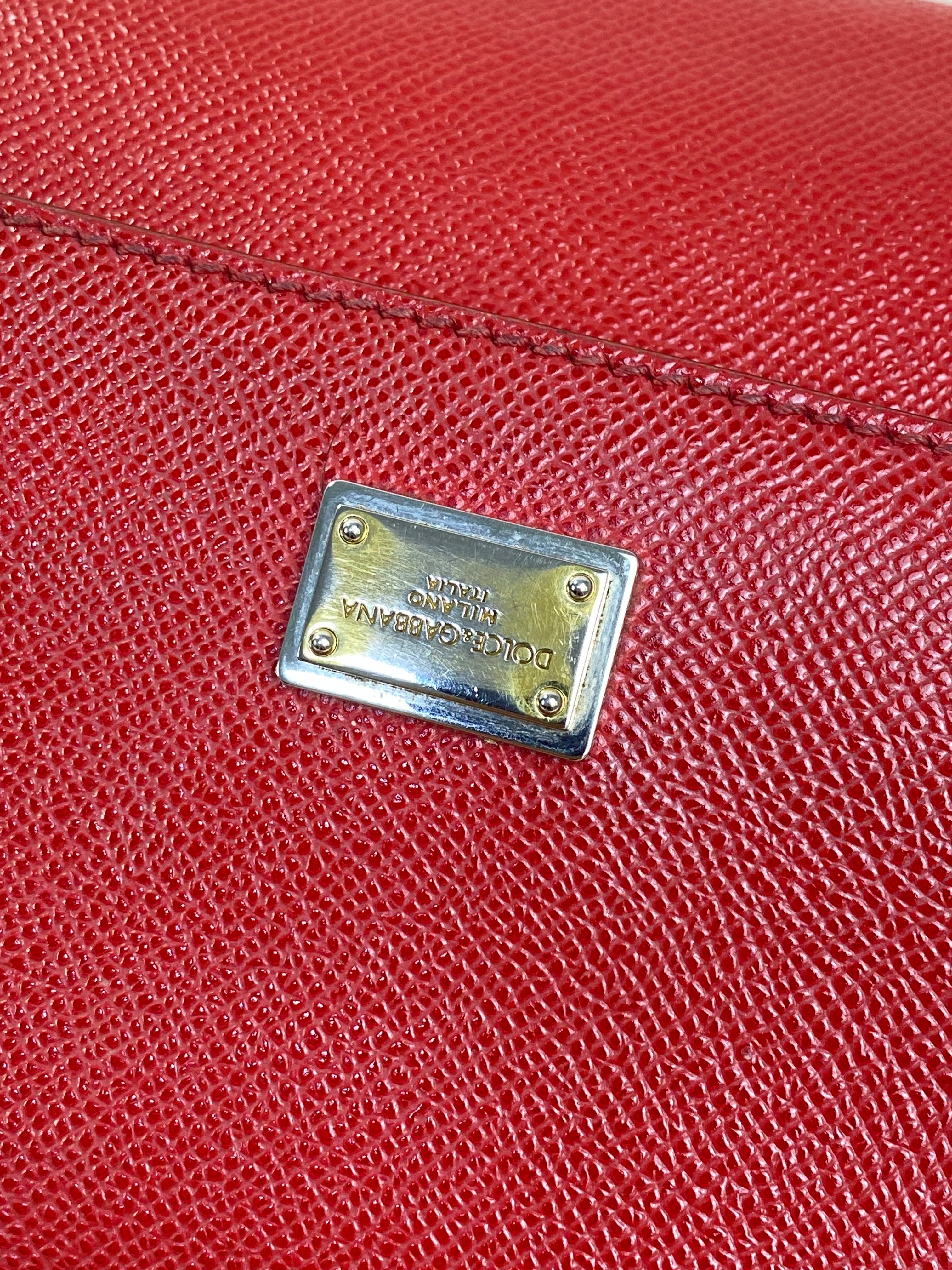 Dolce & Gabbana Red Medium Sicily Tote Bag