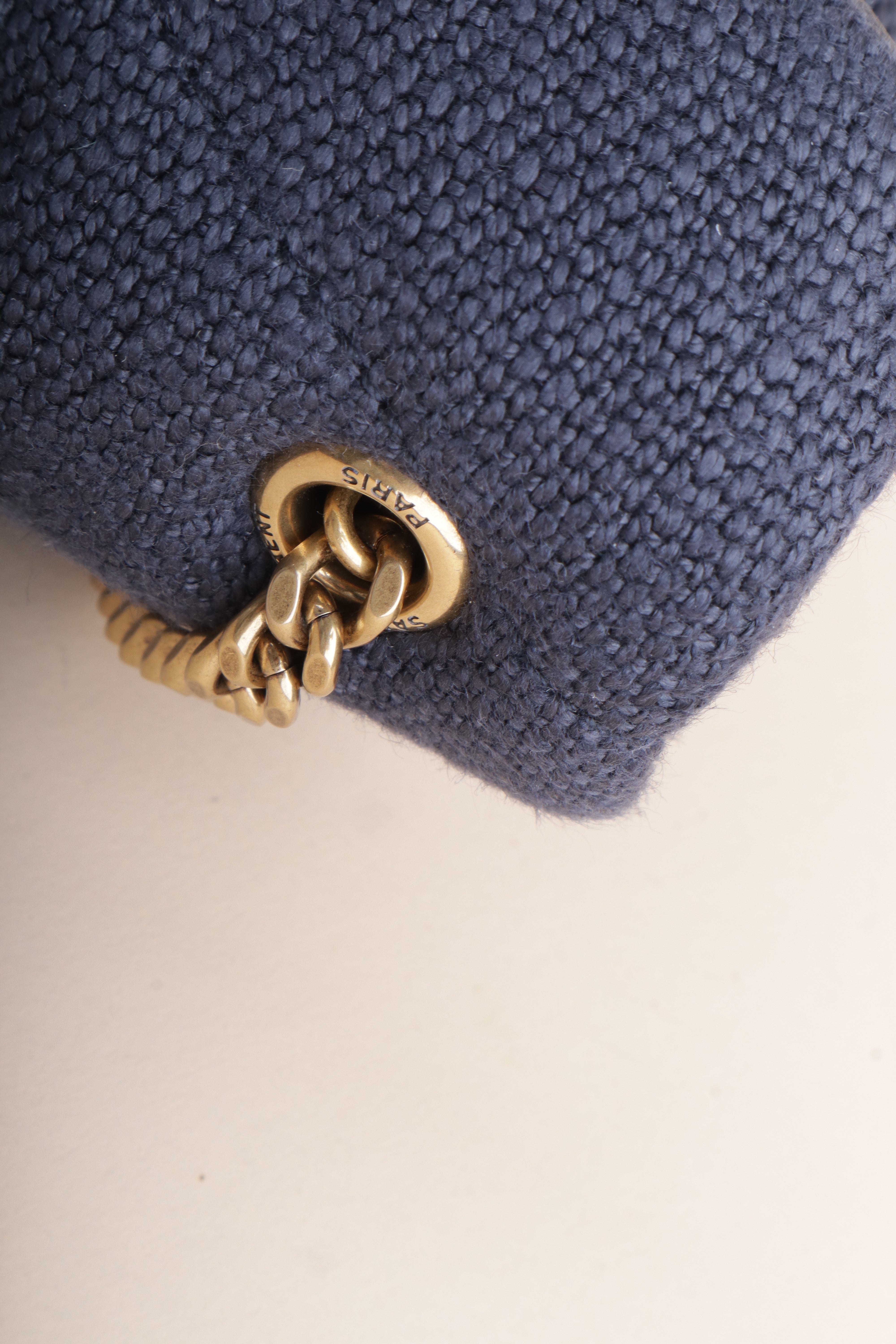 YSL navy blue Puffer Toy Fabric Shoulder bag