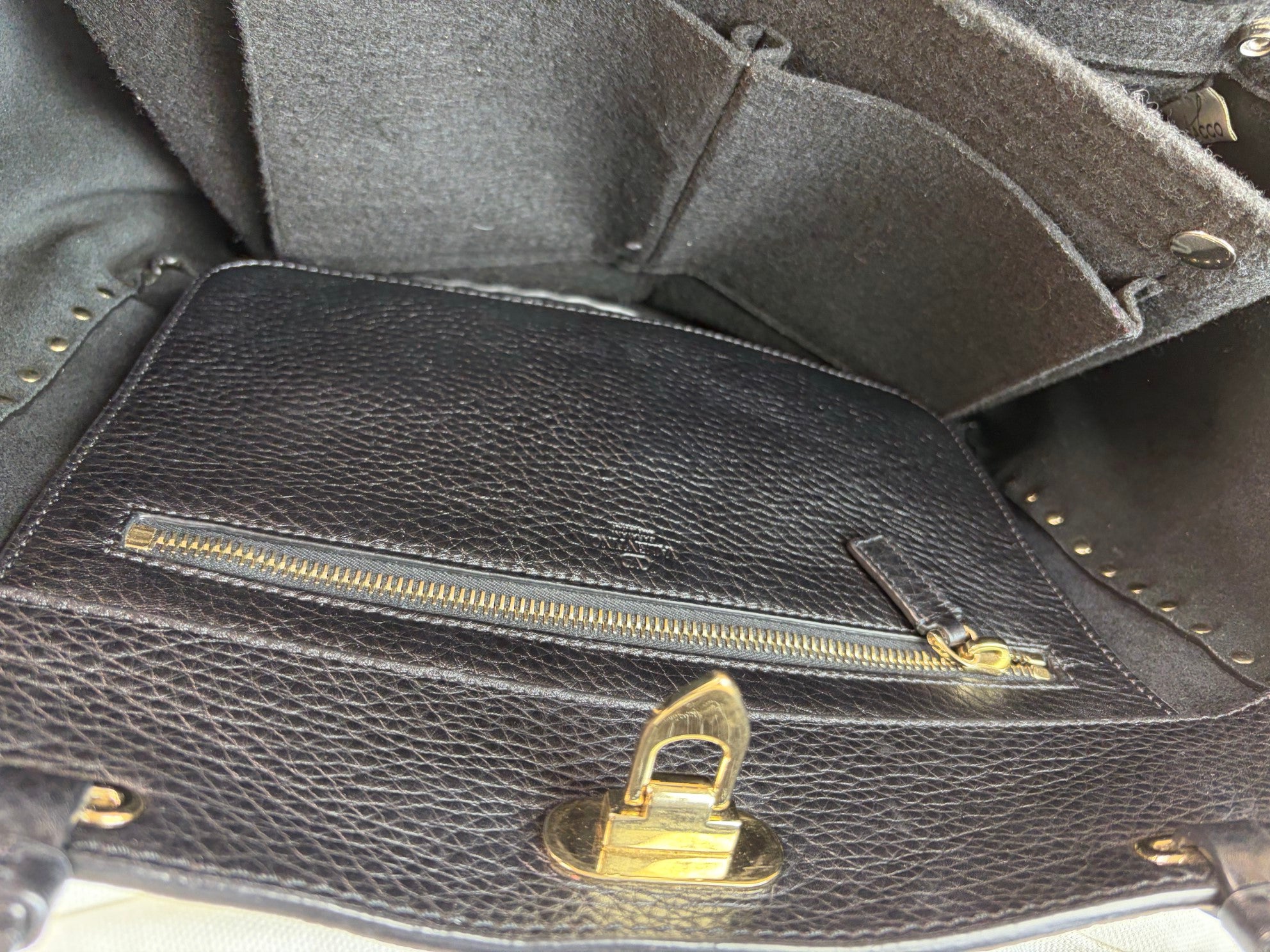 Valentino black Vitello Rockstud medium Bag