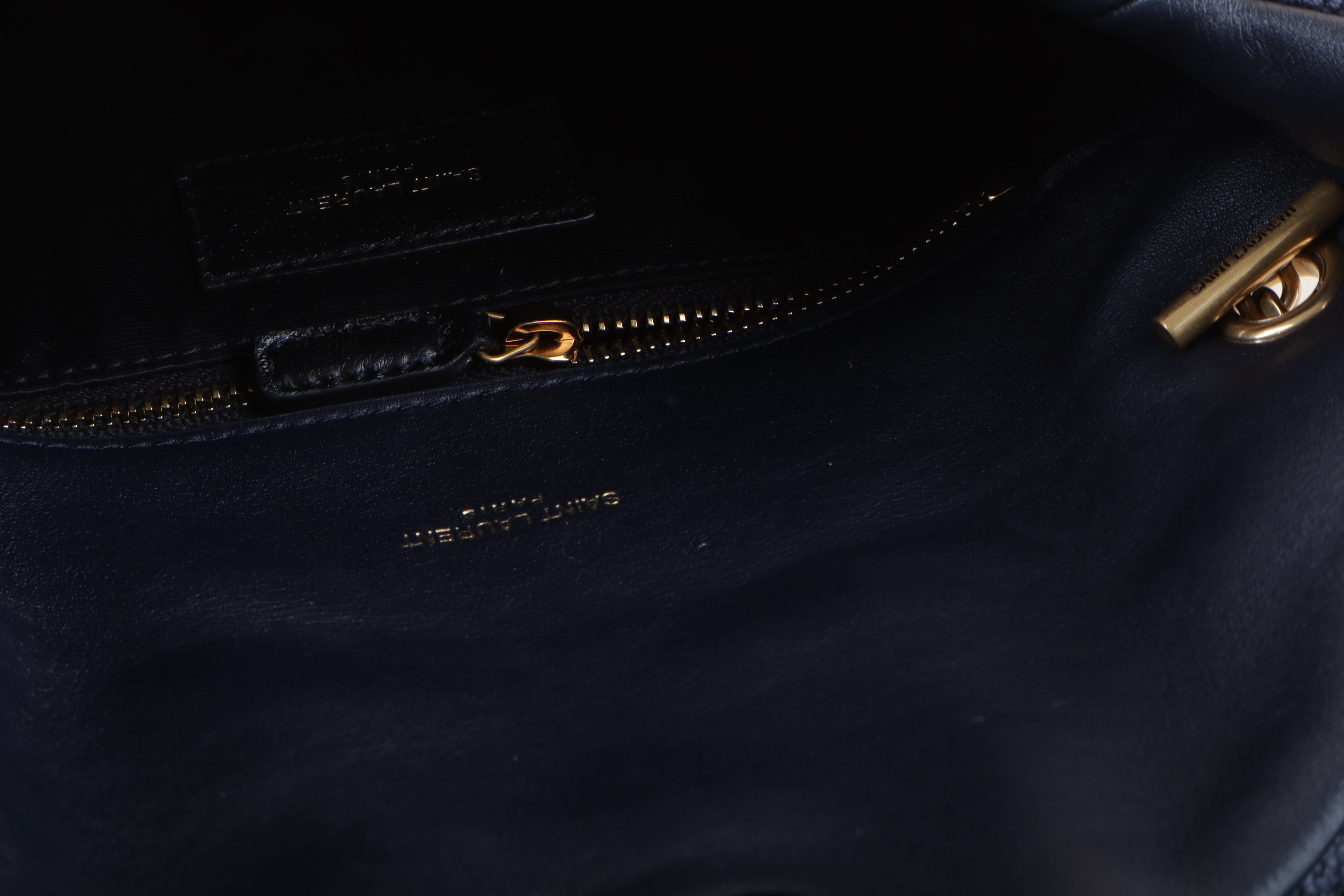 YSL navy blue Puffer Toy Fabric Shoulder bag