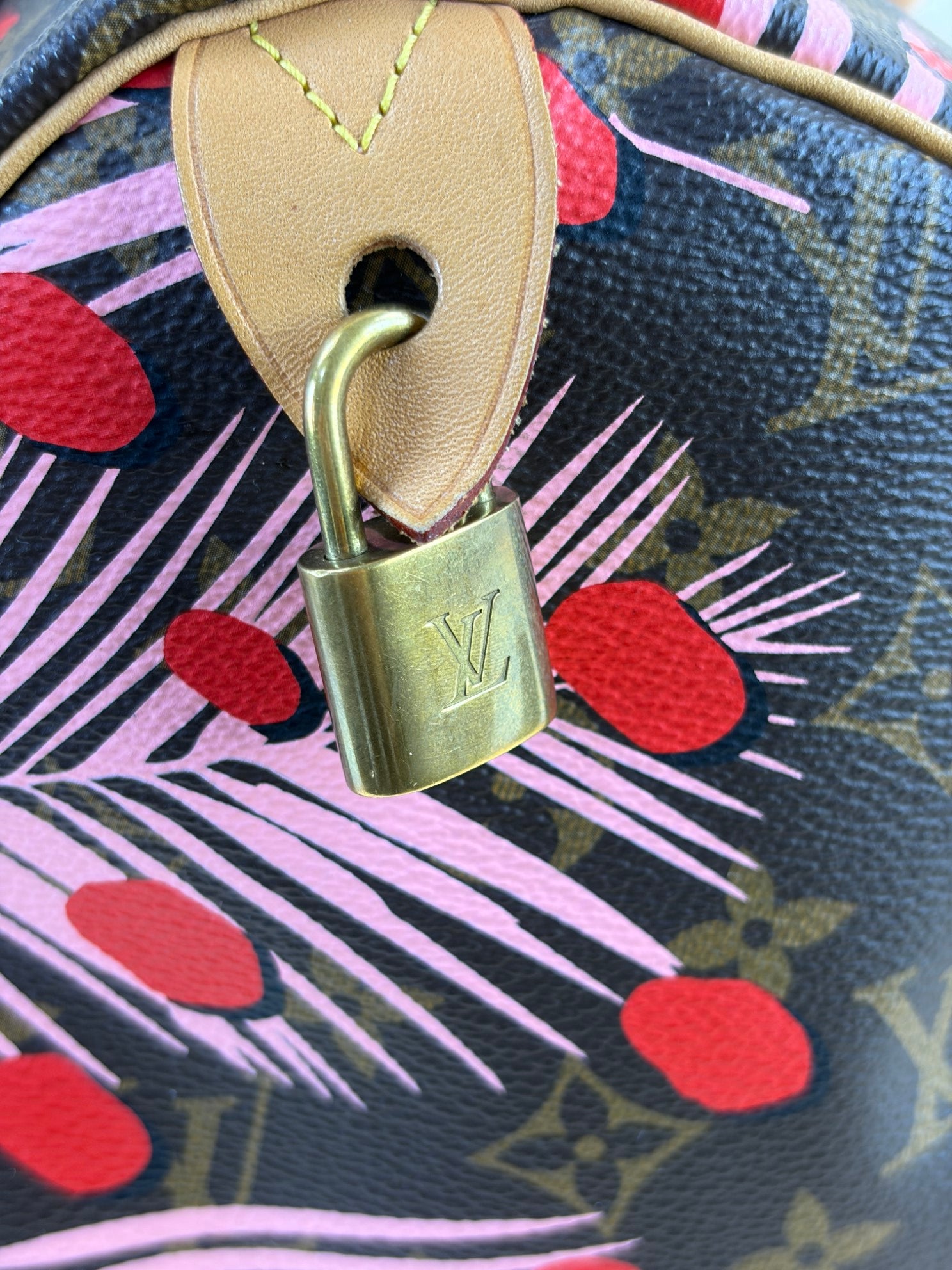 Louis Vuitton Monogram Jungle Dots Palms Limited Edition Speedy 30 Tote Bag